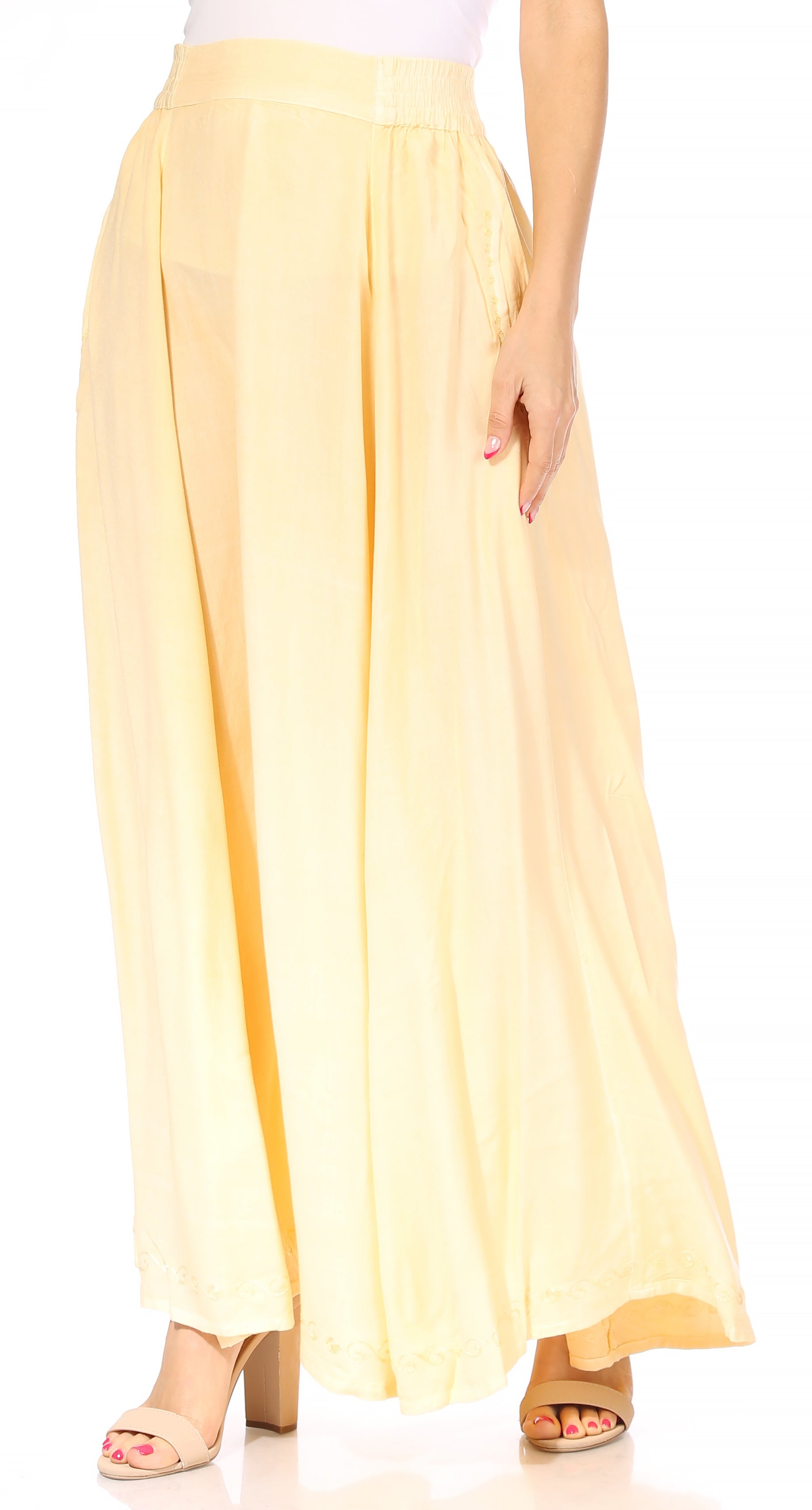 Sakkas Noemi Women's Long Maxi Summer Casual Boho Skirt Elastic Waist & Pockets - Concordia Style Boutique