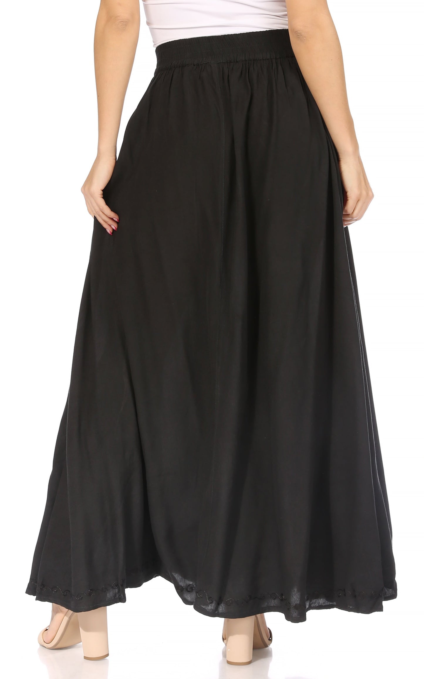 Sakkas Noemi Women's Long Maxi Summer Casual Boho Skirt Elastic Waist & Pockets - Concordia Style Boutique