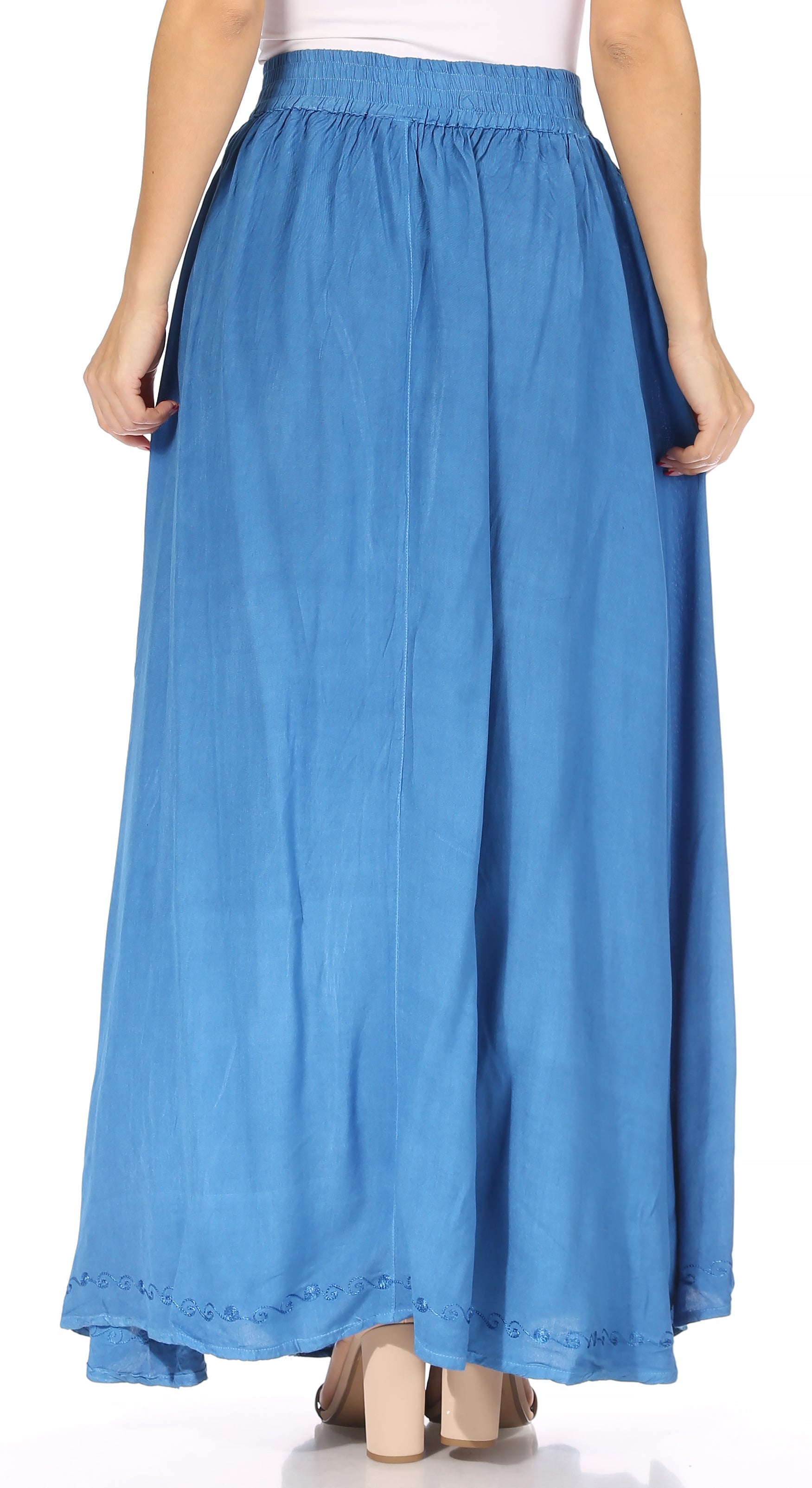 Sakkas Noemi Women's Long Maxi Summer Casual Boho Skirt Elastic Waist & Pockets - Concordia Style Boutique