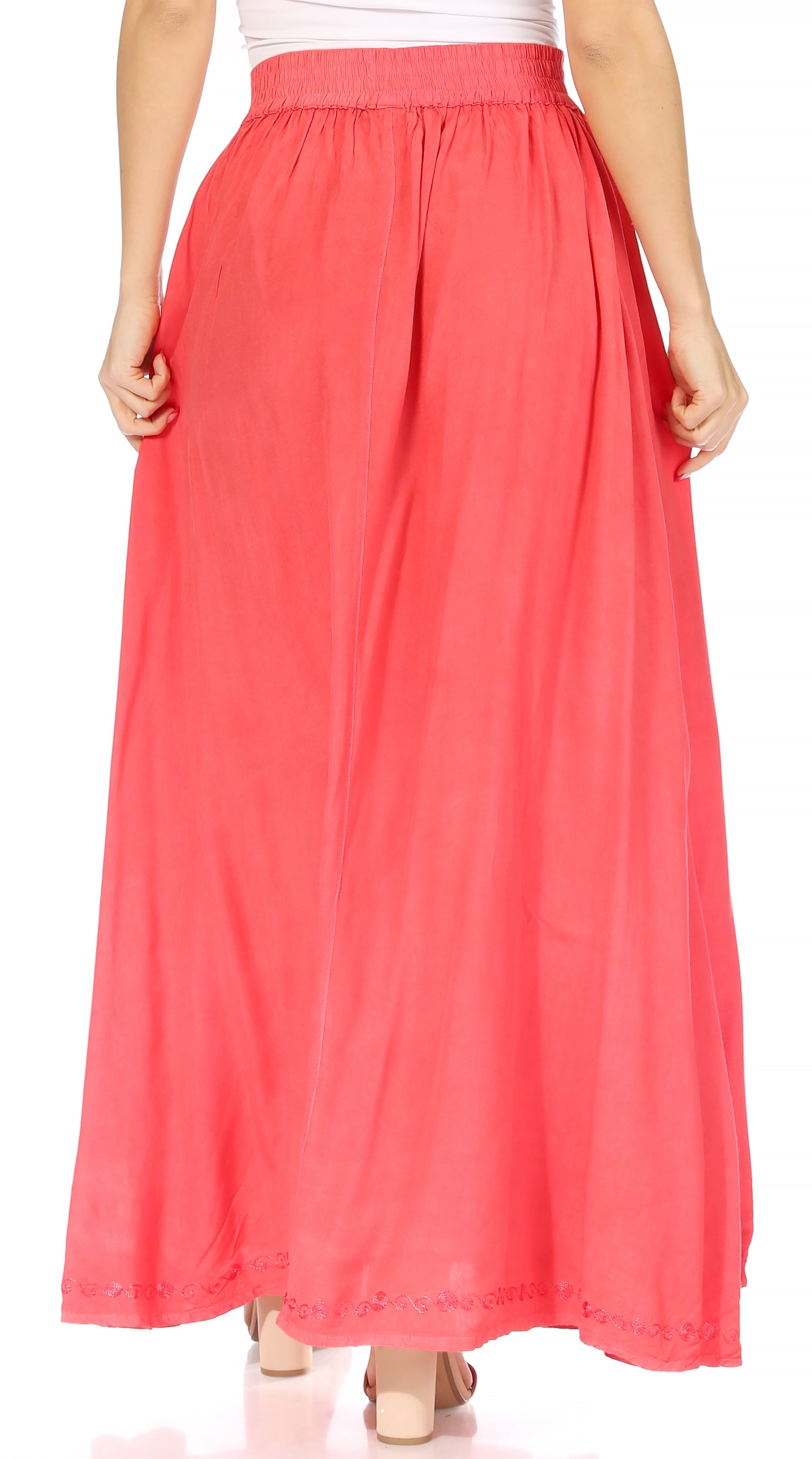 Sakkas Noemi Women's Long Maxi Summer Casual Boho Skirt Elastic Waist & Pockets - Concordia Style Boutique