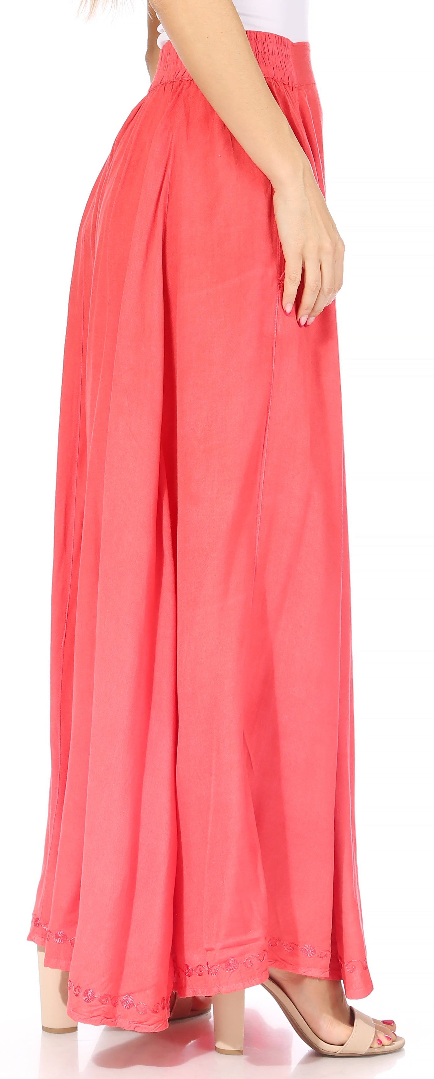 Sakkas Noemi Women's Long Maxi Summer Casual Boho Skirt Elastic Waist & Pockets - Concordia Style Boutique
