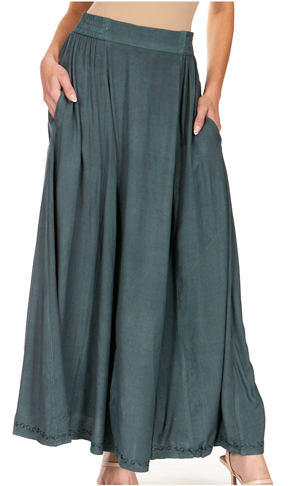 Sakkas Noemi Women's Long Maxi Summer Casual Boho Skirt Elastic Waist & Pockets - Concordia Style Boutique
