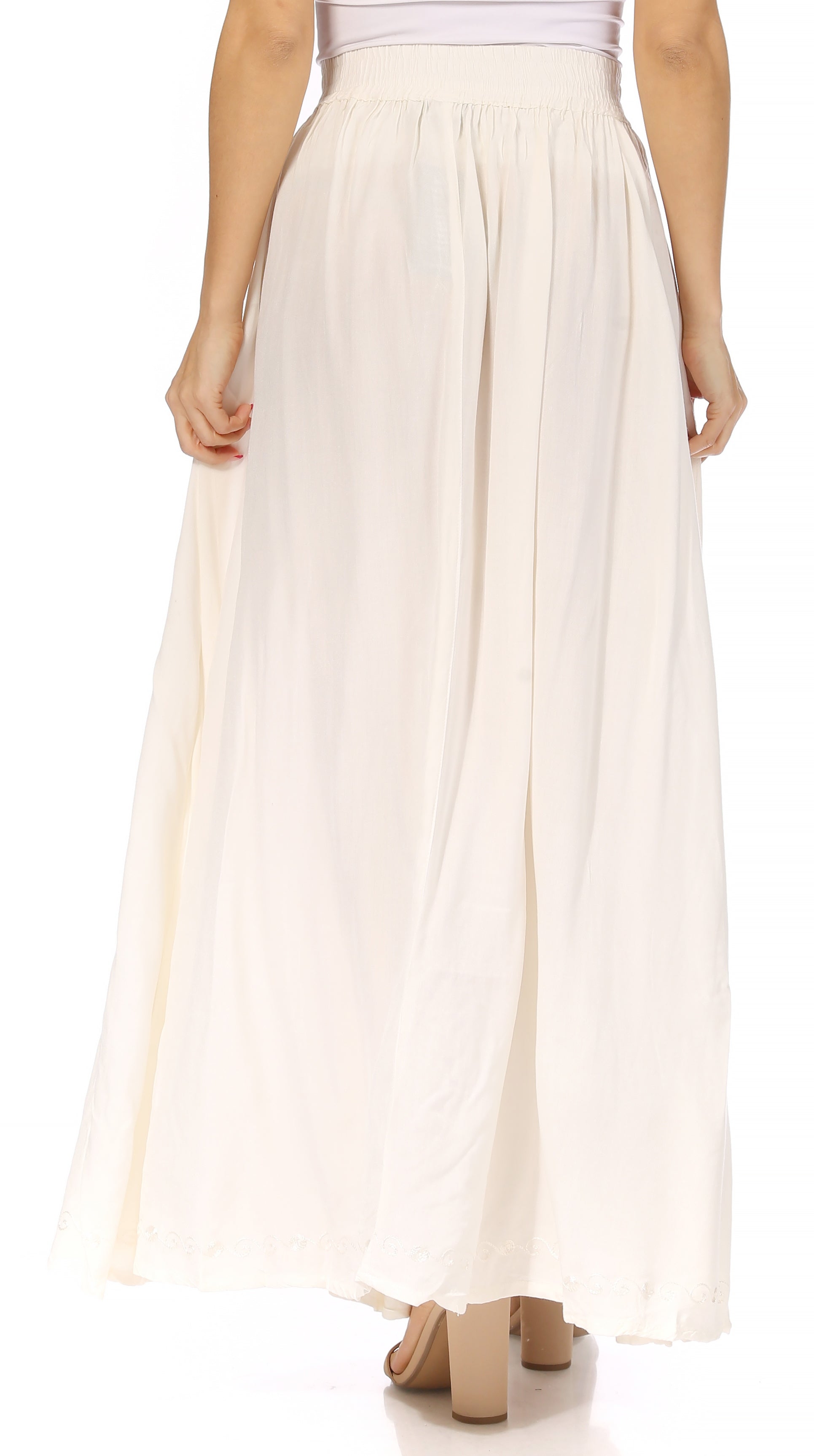 Sakkas Noemi Women's Long Maxi Summer Casual Boho Skirt Elastic Waist & Pockets - Concordia Style Boutique