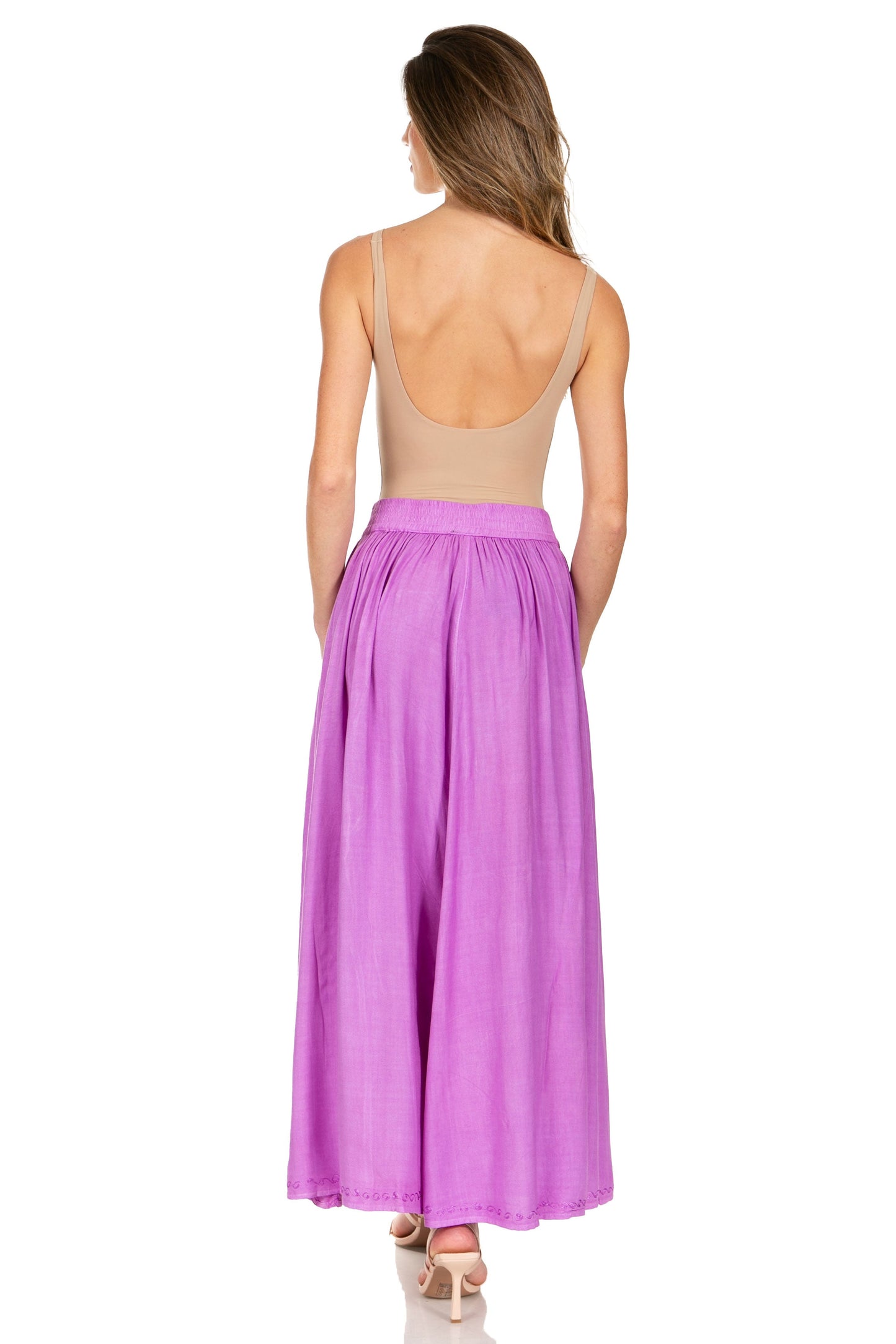 Sakkas Noemi Women's Long Maxi Summer Casual Boho Skirt Elastic Waist & Pockets - Concordia Style Boutique