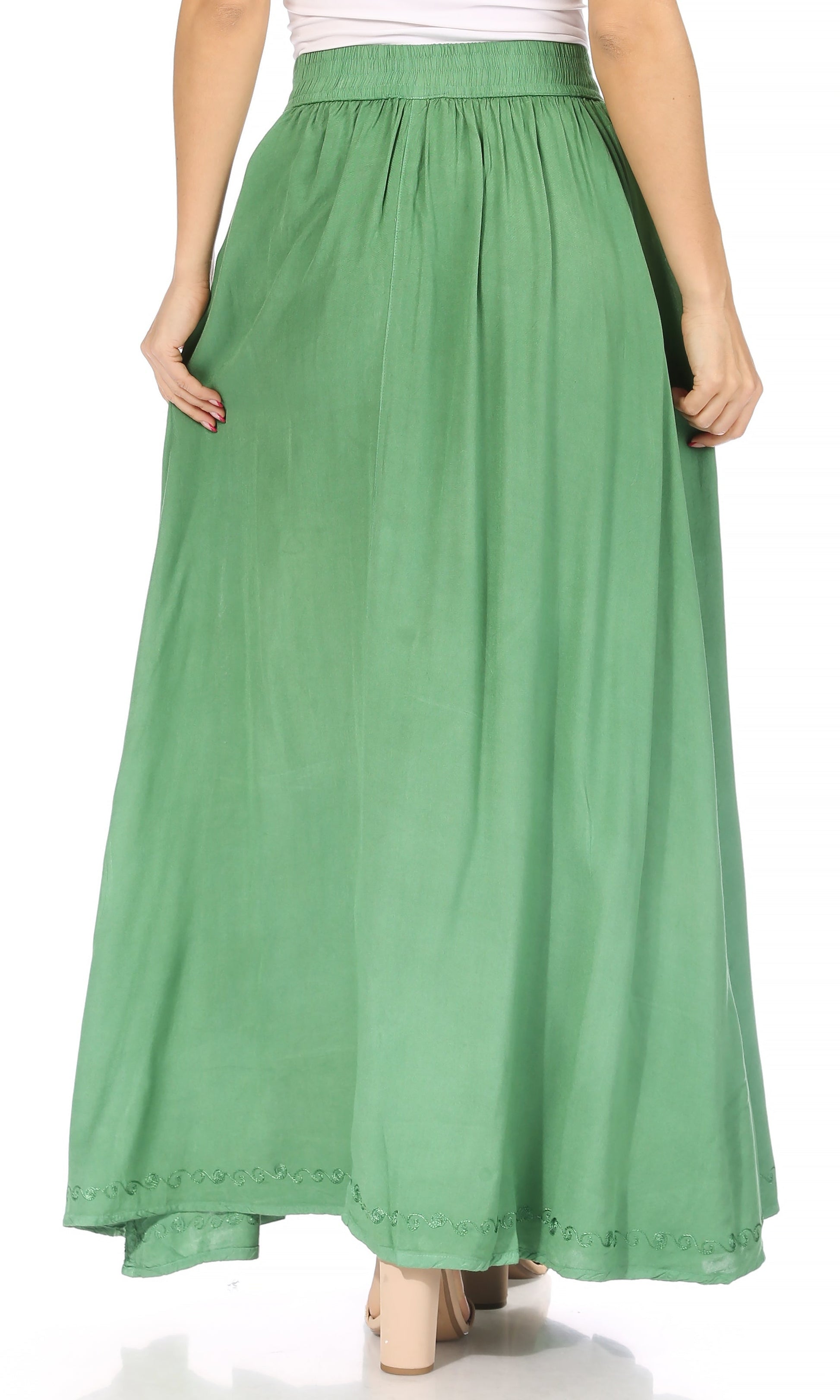 Sakkas Noemi Women's Long Maxi Summer Casual Boho Skirt Elastic Waist & Pockets - Concordia Style Boutique