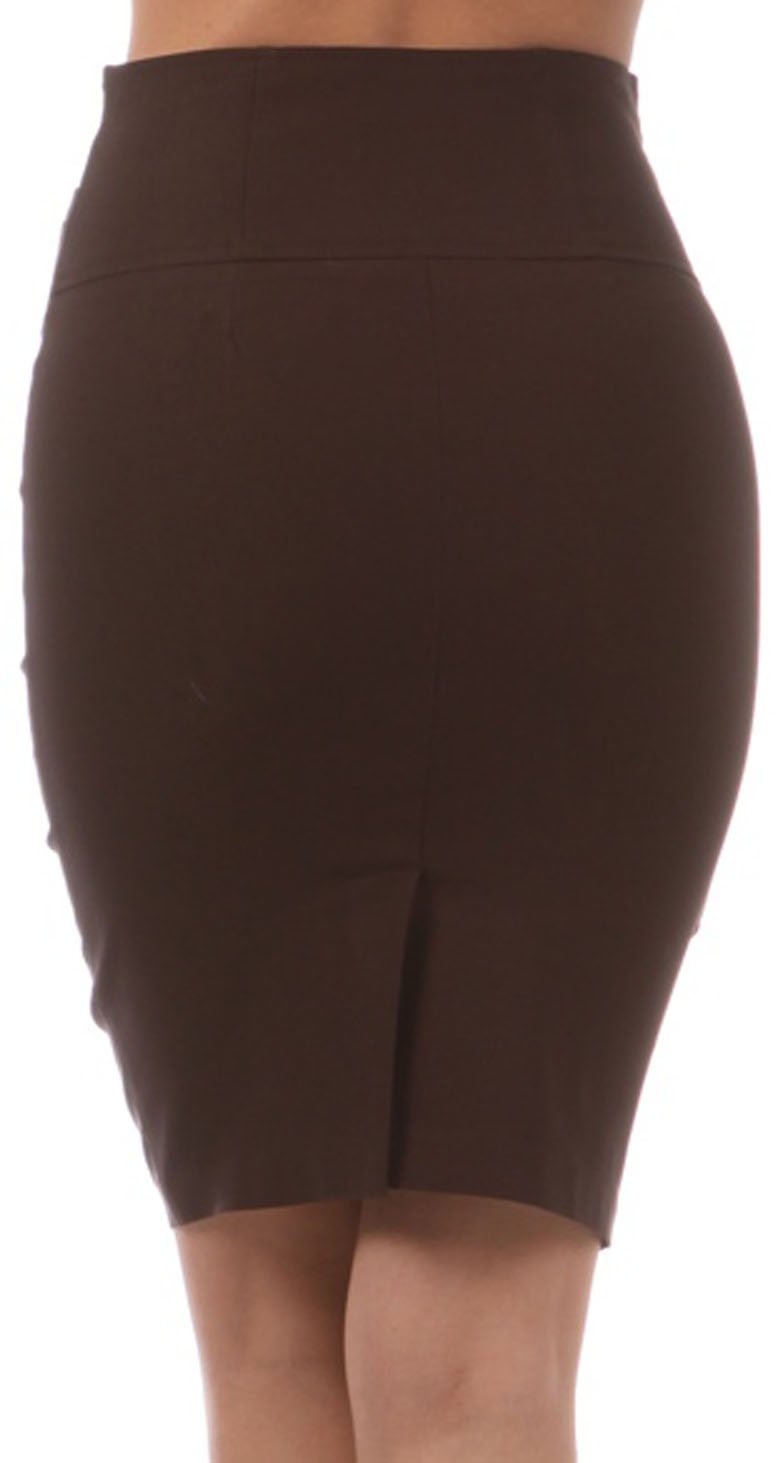 Knee Length High Waist Stretch Pencil Skirt - Concordia Style Boutique