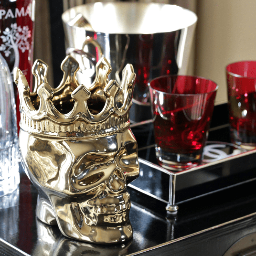 Gold Bonaparte Skull in Wood Charnel - Concordia Style Boutique