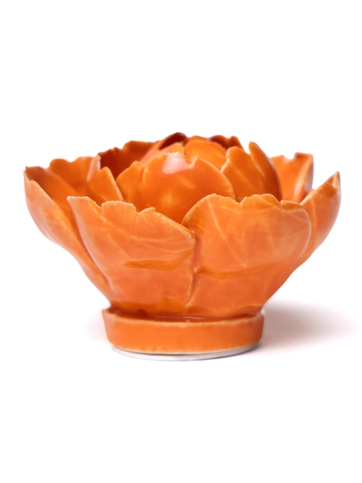Ceramic Small Orange Peony Flower