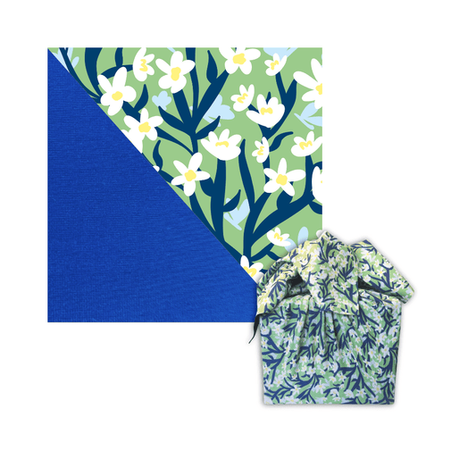 Small Reusable Furoshiki Cloth Gift Wrap | Spring Floral