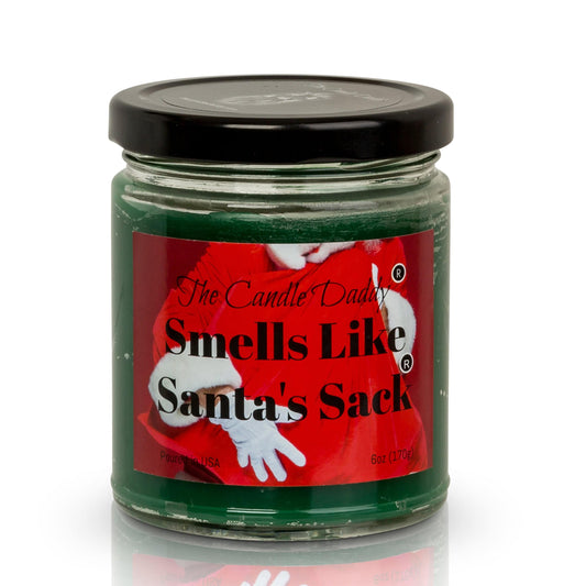Smells Like Santas Sack Holiday Candle - Apple Maple Bourbon Scented Candle - Funny Holiday Candle for Christmas, New Years - Long Burn Time, Holiday Fragrance, Hand Poured in USA - 6oz