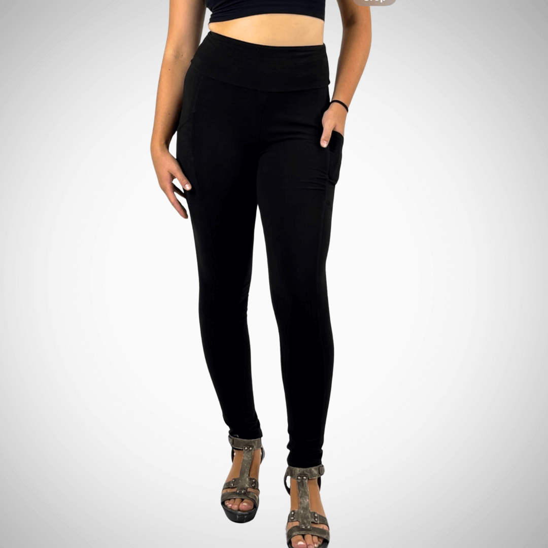 A Perfect Fit Solid Pocket Leggings Made in USA - Concordia Style Boutique