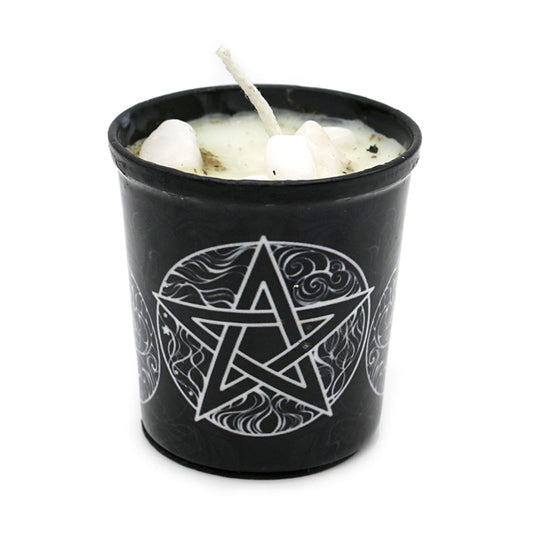 Votive Scented Candle with Herbs and Crystal Stones - Pentacle - Concordia Style Boutique