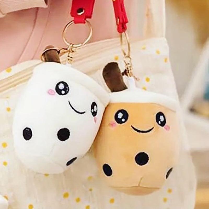 Boba Plush Keychain 3 pcs Set for Car Keys and Kawaii Gift Lovers