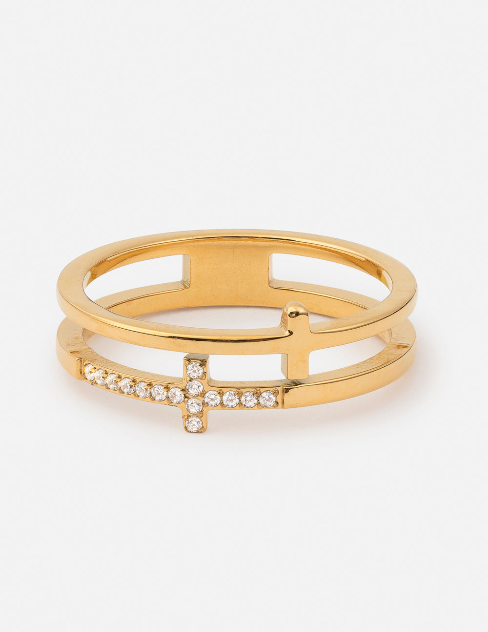 Stacked Cross Gem Ring - Concordia Style Boutique