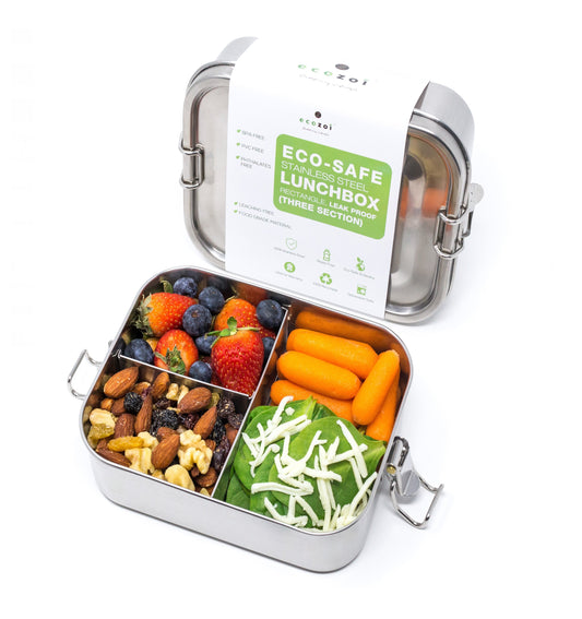 Stainless Steel Lunch Box, 3 Compartment Leak Proof, 24 Oz - Concordia Style Boutique