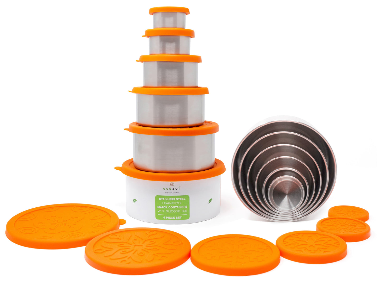 Stainless Steel Lunch Box, 6 Pc Set, Leak Proof, 78 Oz - Concordia Style Boutique