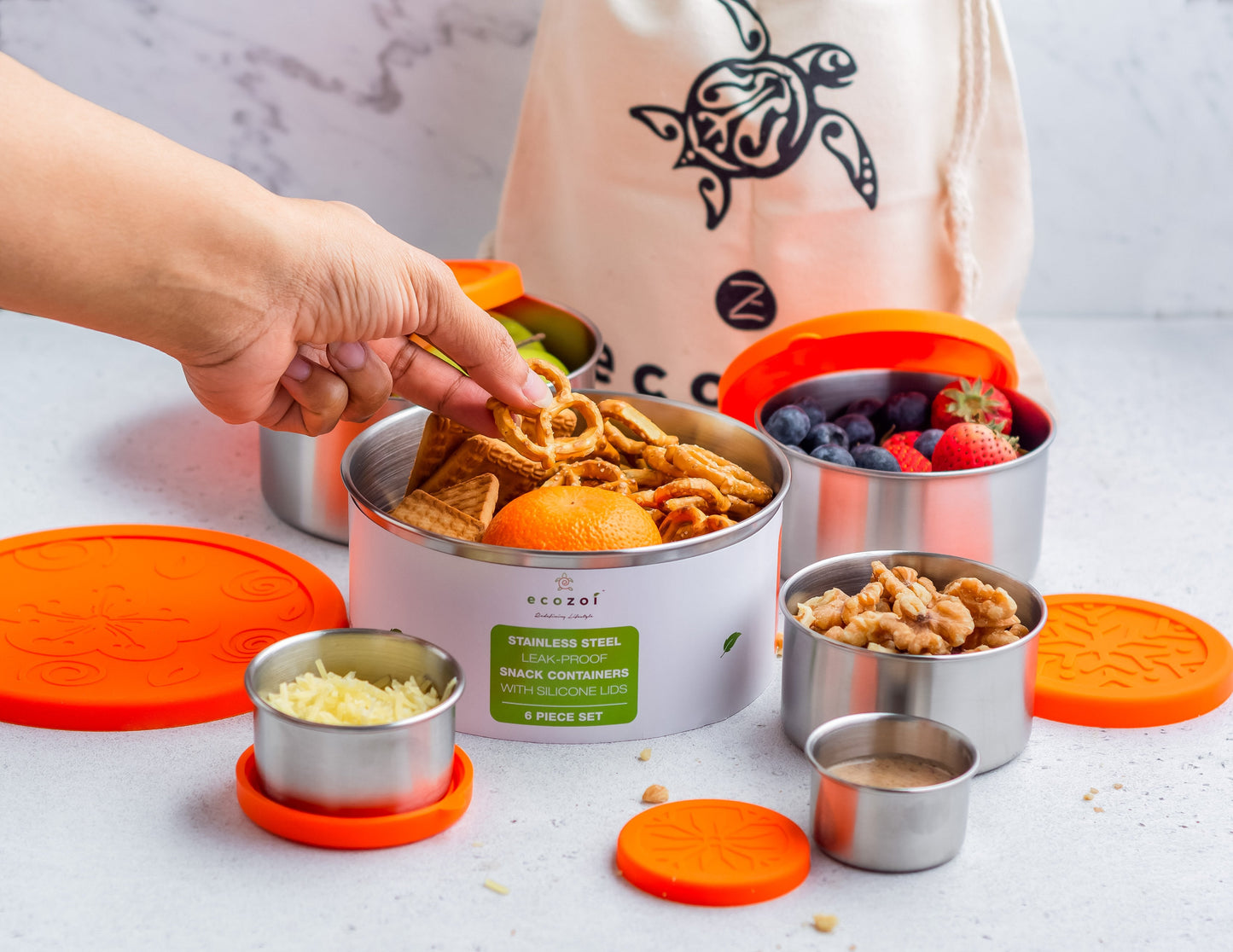 Stainless Steel Lunch Box, 6 Pc Set, Leak Proof, 78 Oz - Concordia Style Boutique
