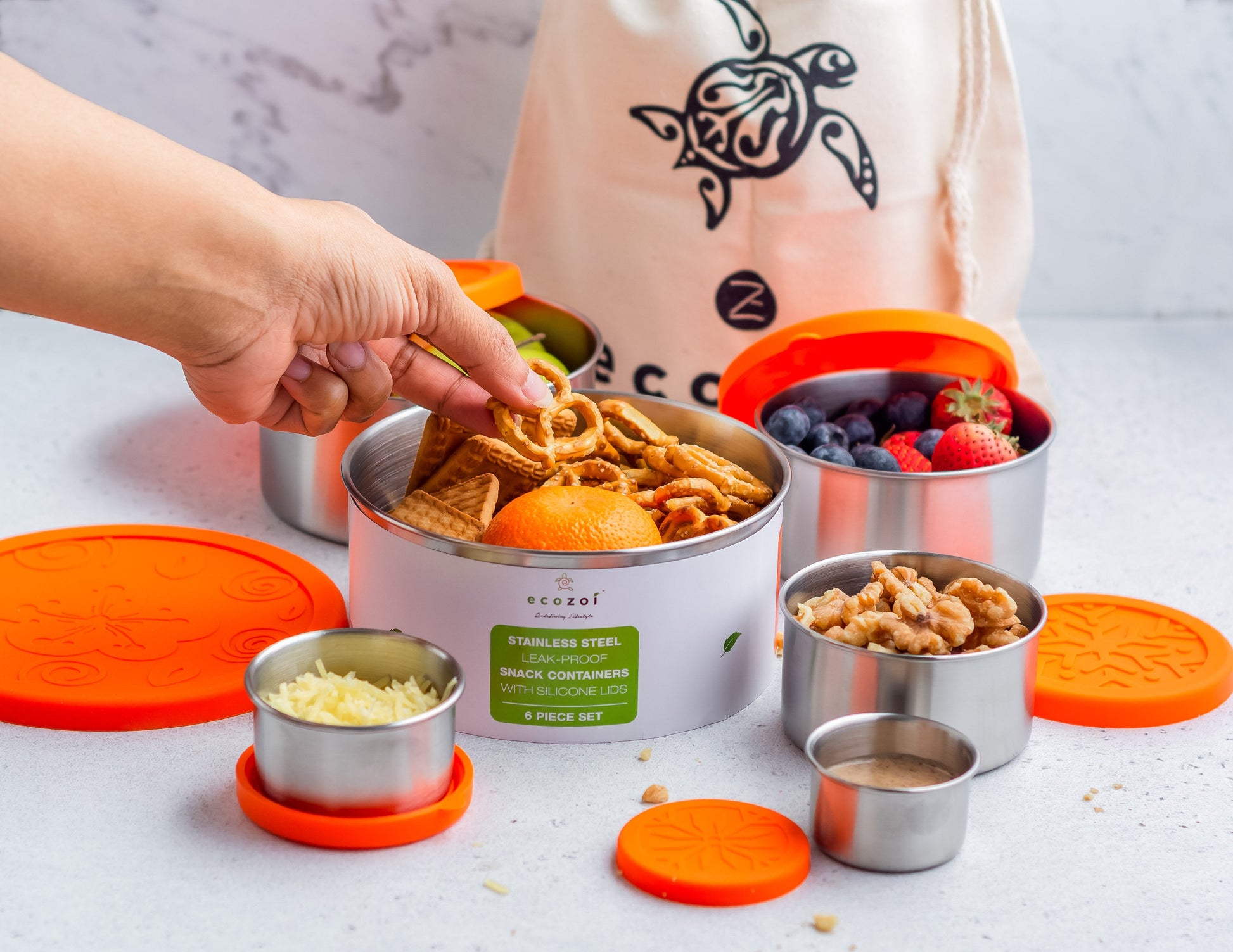Stainless Steel Lunch Box, 6 Pc Set, Leak Proof, 78 Oz - Concordia Style Boutique