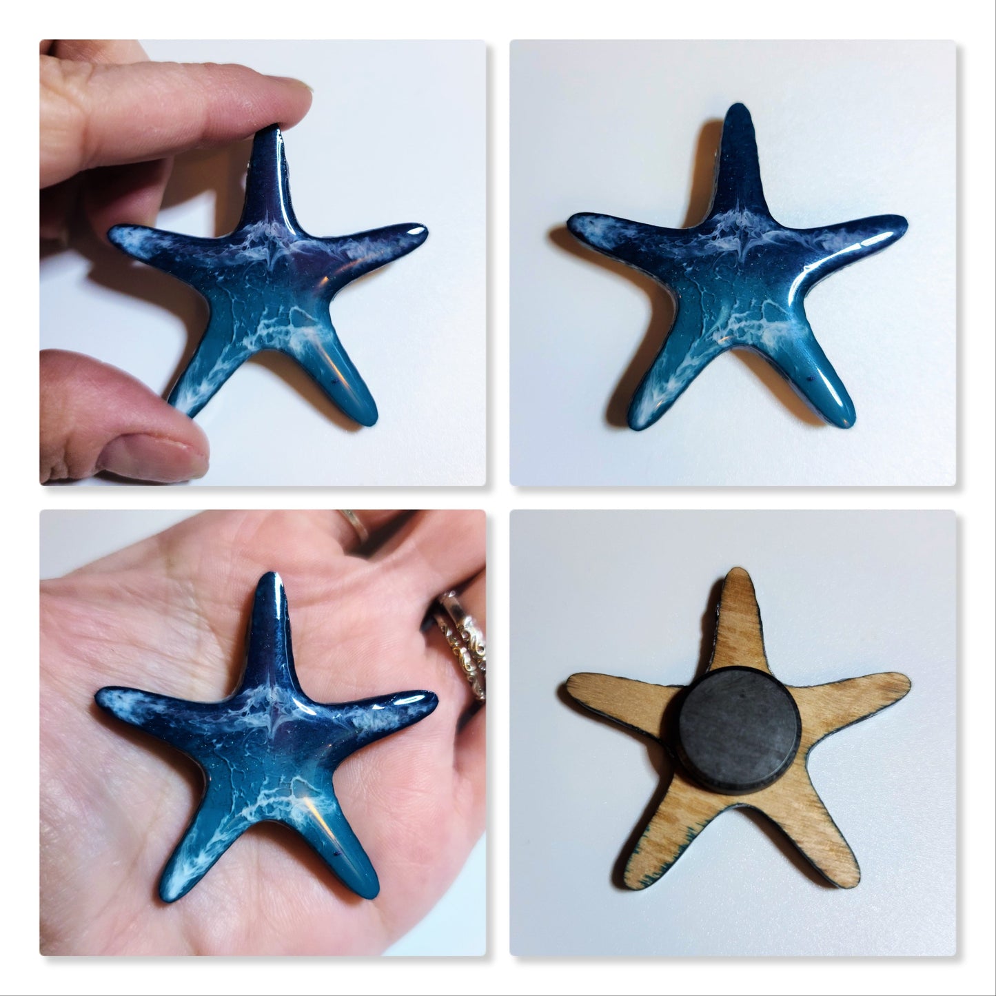 Resin & Wood Ocean Magnets-Sea Creatures