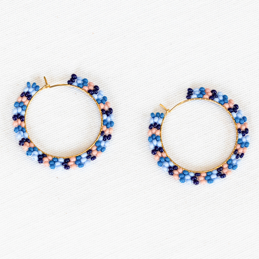 Stella Seed Bead Hoop Earrings - Premium Jewelry from Upavim Crafts - Just $10! Shop now at Concordia Style Boutique