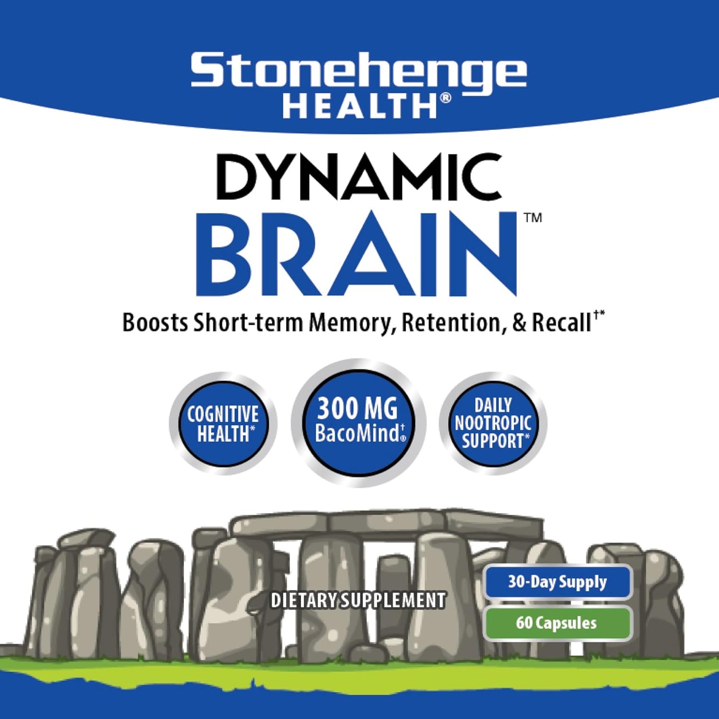 Stonehenge Health Dynamic Brain – Advanced Nootropic Supplement for Memory, Focus &amp; Clarity( Pack of 2)