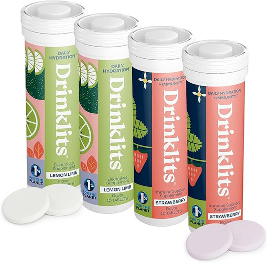 Lemon-Lime Daily Hydration & Strawberry Daily Immune Support (4) Tube Combo Pack - Concordia Style Boutique