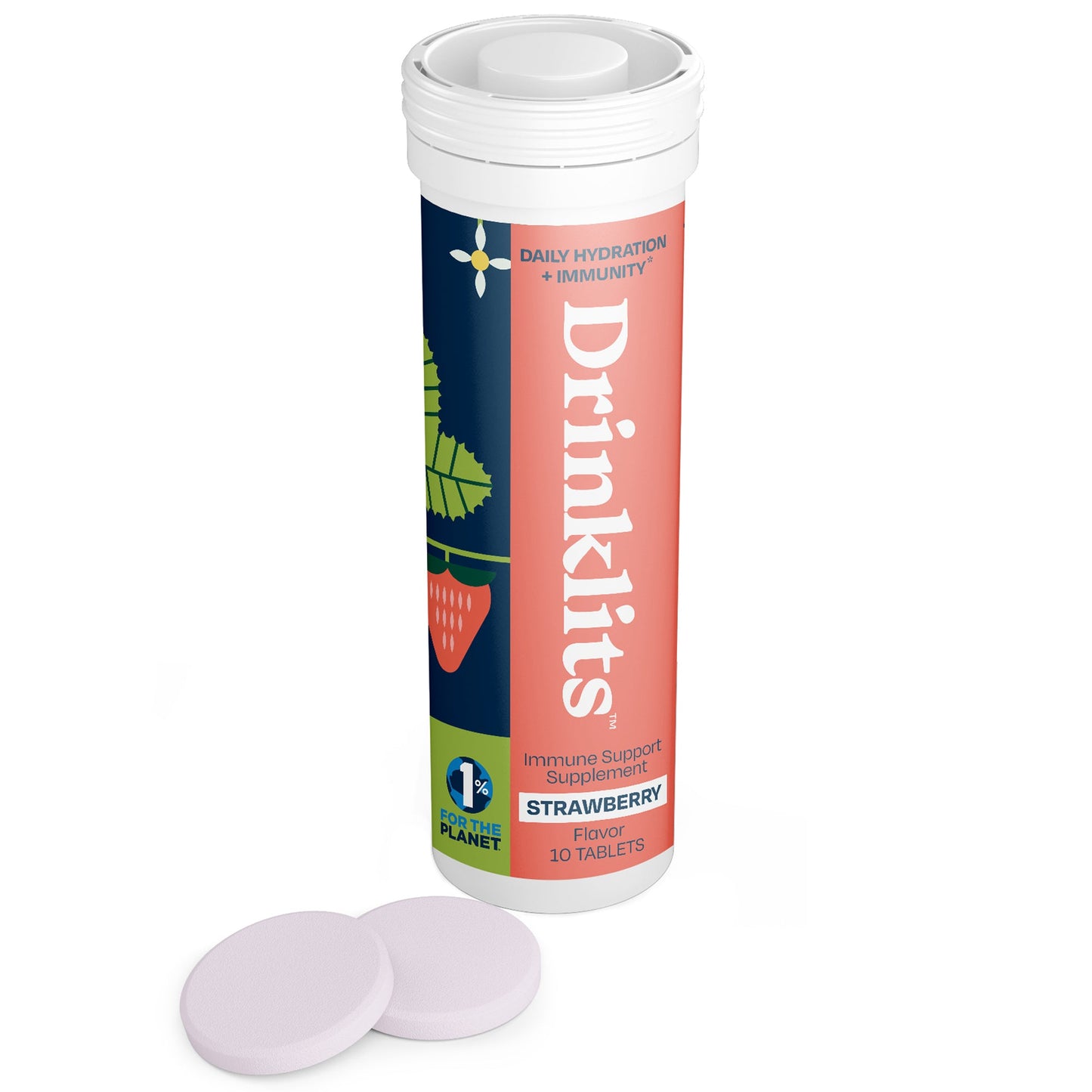 STRAWBERRY Immunity Tablets for Daily Immune Support (8 Tubes, 80 Servings) - Concordia Style Boutique