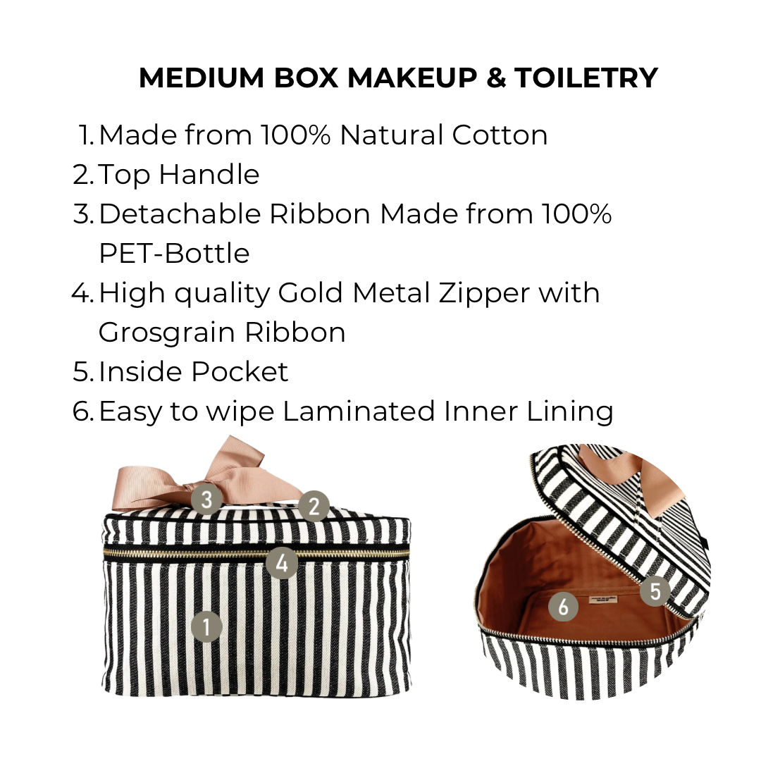 Medium Box Makeup & Toiletry, Striped - Concordia Style Boutique