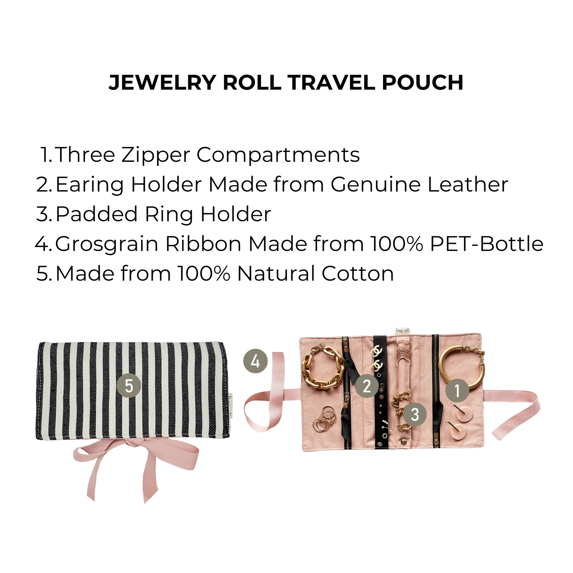 Couture Jewelry Roll, Medium, Striped - Concordia Style Boutique