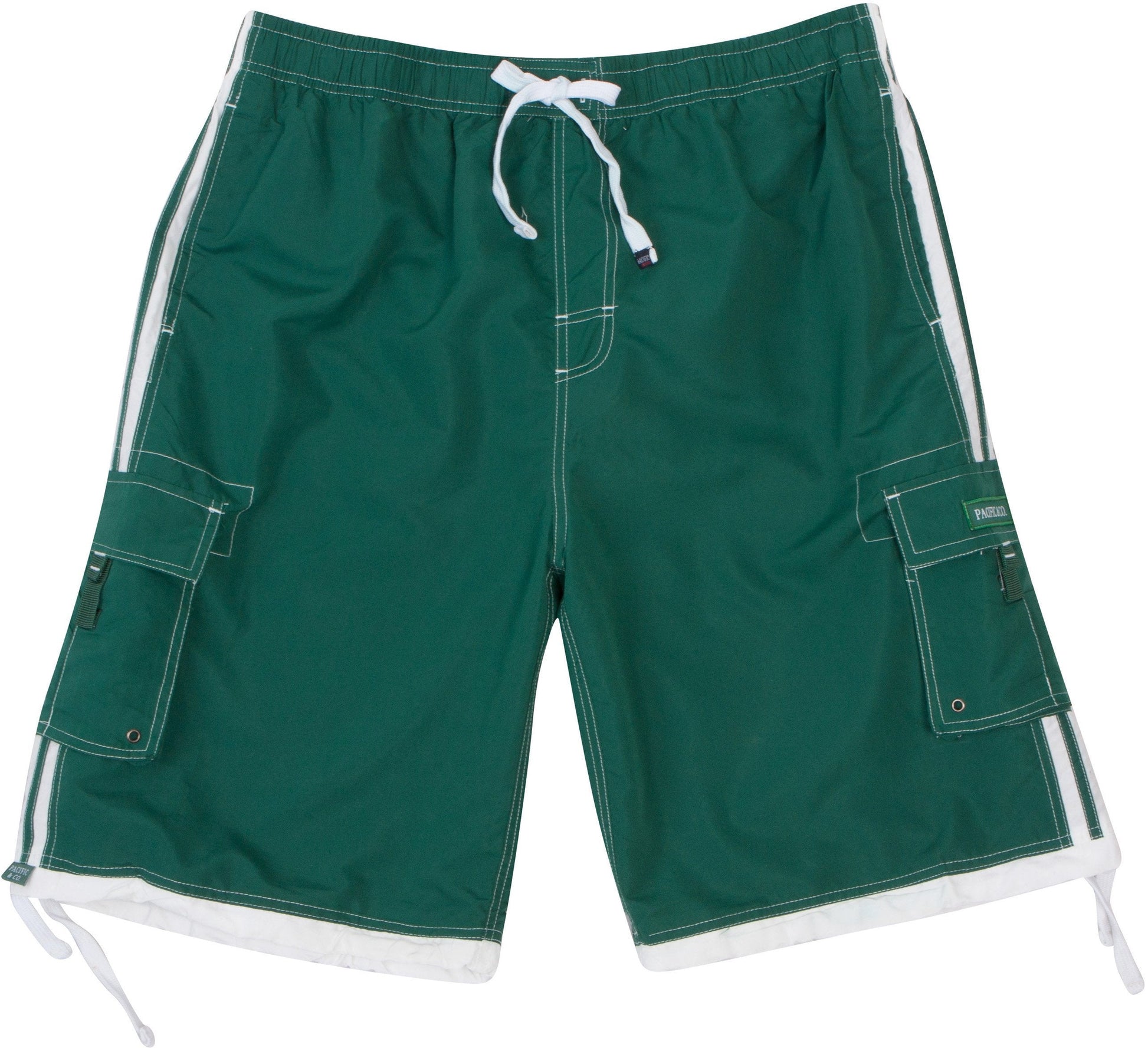 Men's Contrast Striped Solid Color Swim Trunks for Surfing and Skating by Sakkas - Concordia Style Boutique