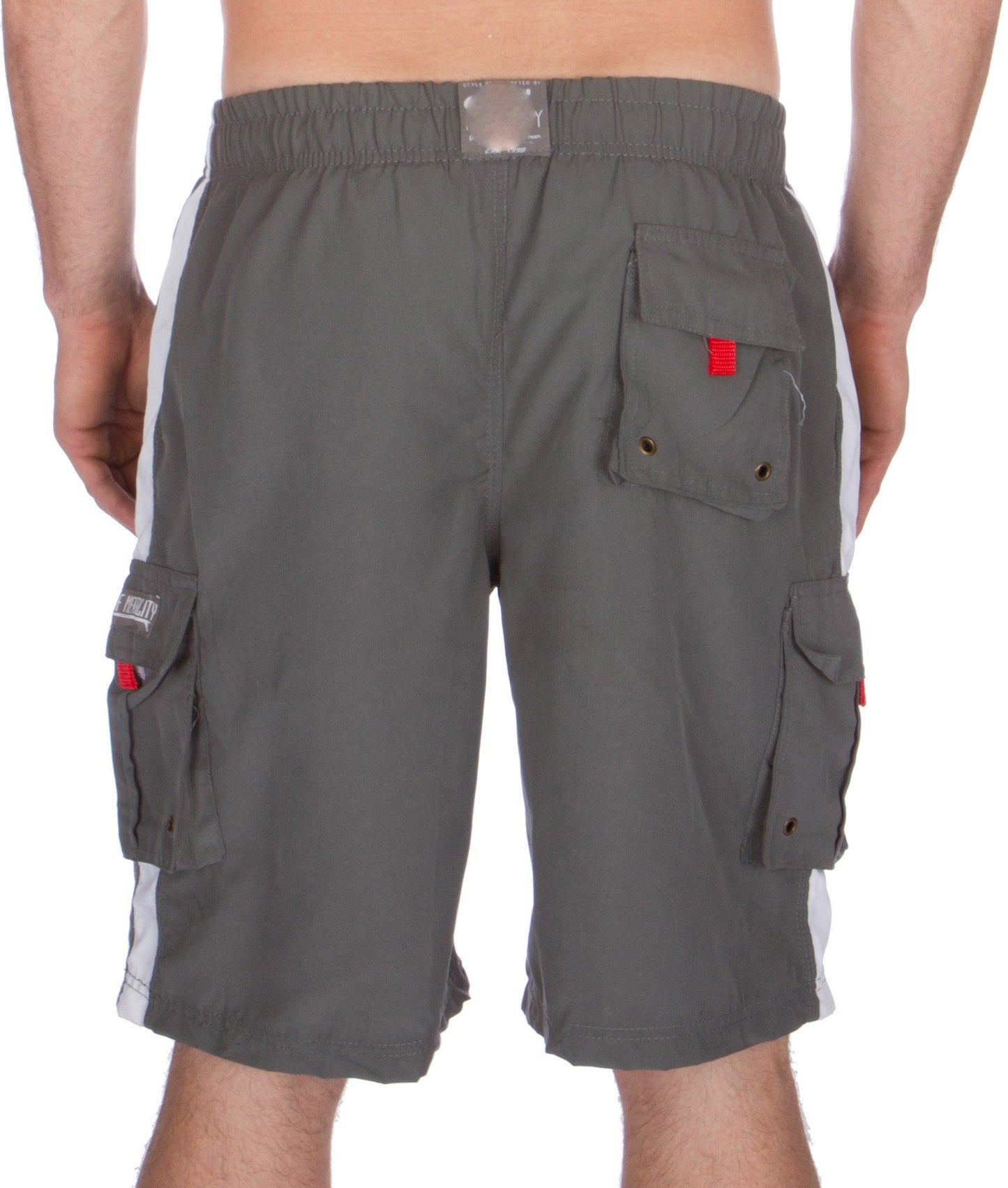 Men's Contrast Striped Solid Color Swim Trunks for Surfing and Skating by Sakkas - Concordia Style Boutique