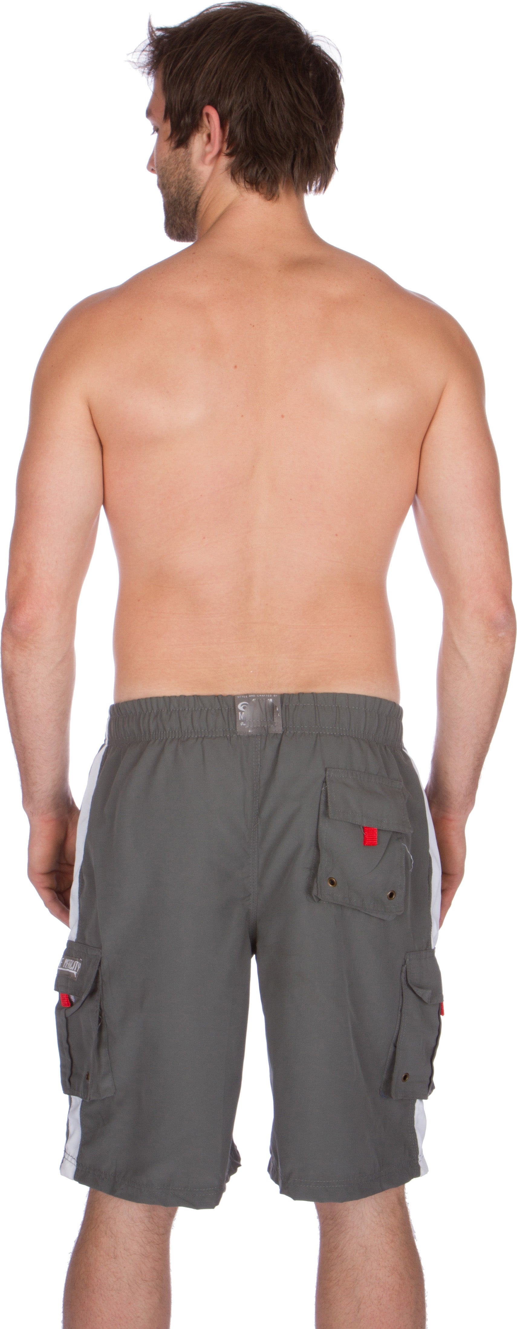 Men's Contrast Striped Solid Color Swim Trunks for Surfing and Skating by Sakkas - Concordia Style Boutique