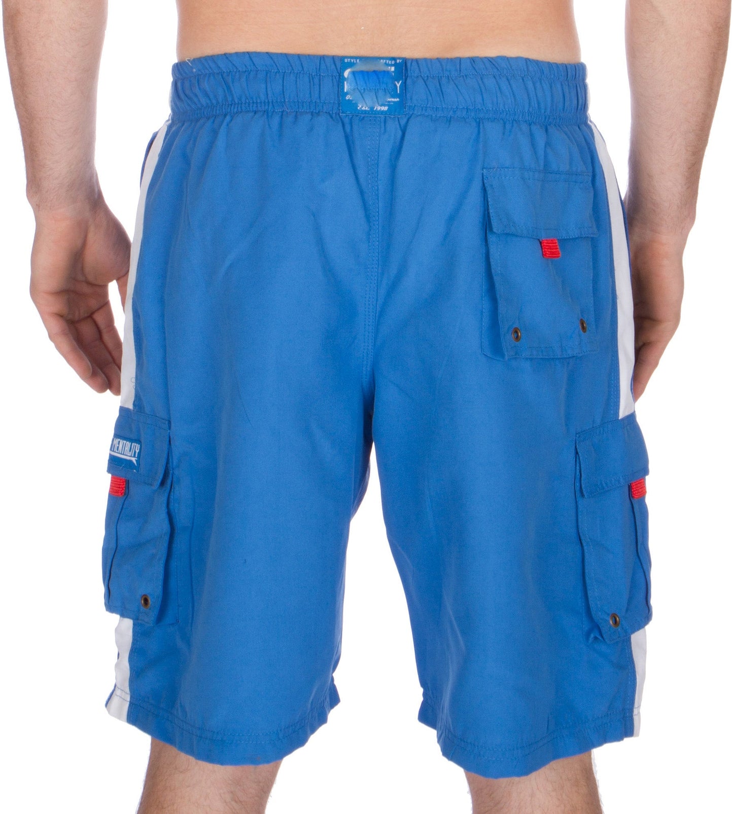 Men's Contrast Striped Solid Color Swim Trunks for Surfing and Skating by Sakkas - Concordia Style Boutique