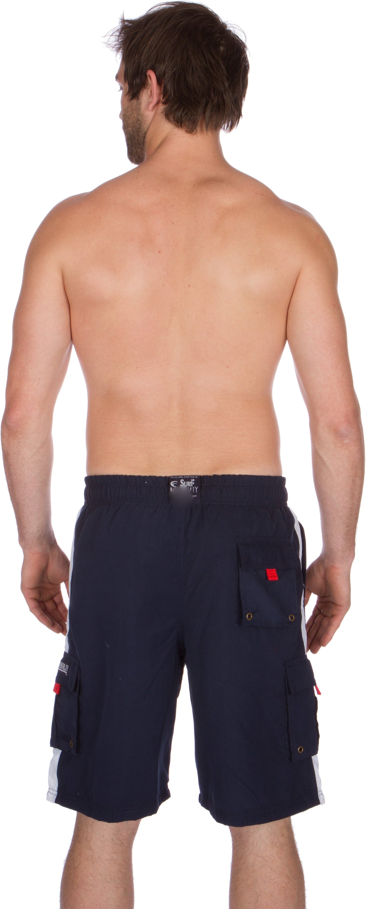Men's Contrast Striped Solid Color Swim Trunks for Surfing and Skating by Sakkas - Concordia Style Boutique