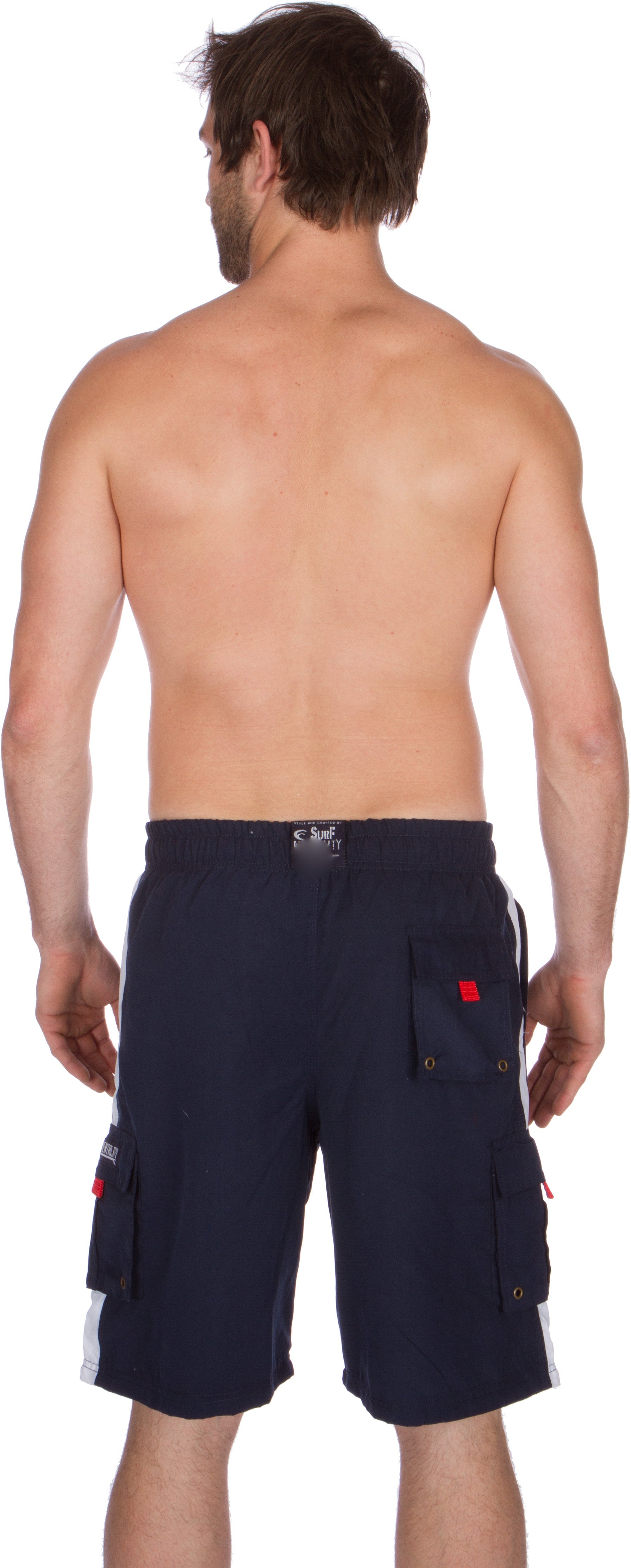 Men's Contrast Striped Solid Color Swim Trunks for Surfing and Skating by Sakkas - Concordia Style Boutique