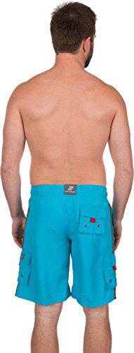 Men's Contrast Striped Solid Color Swim Trunks for Surfing and Skating by Sakkas - Concordia Style Boutique