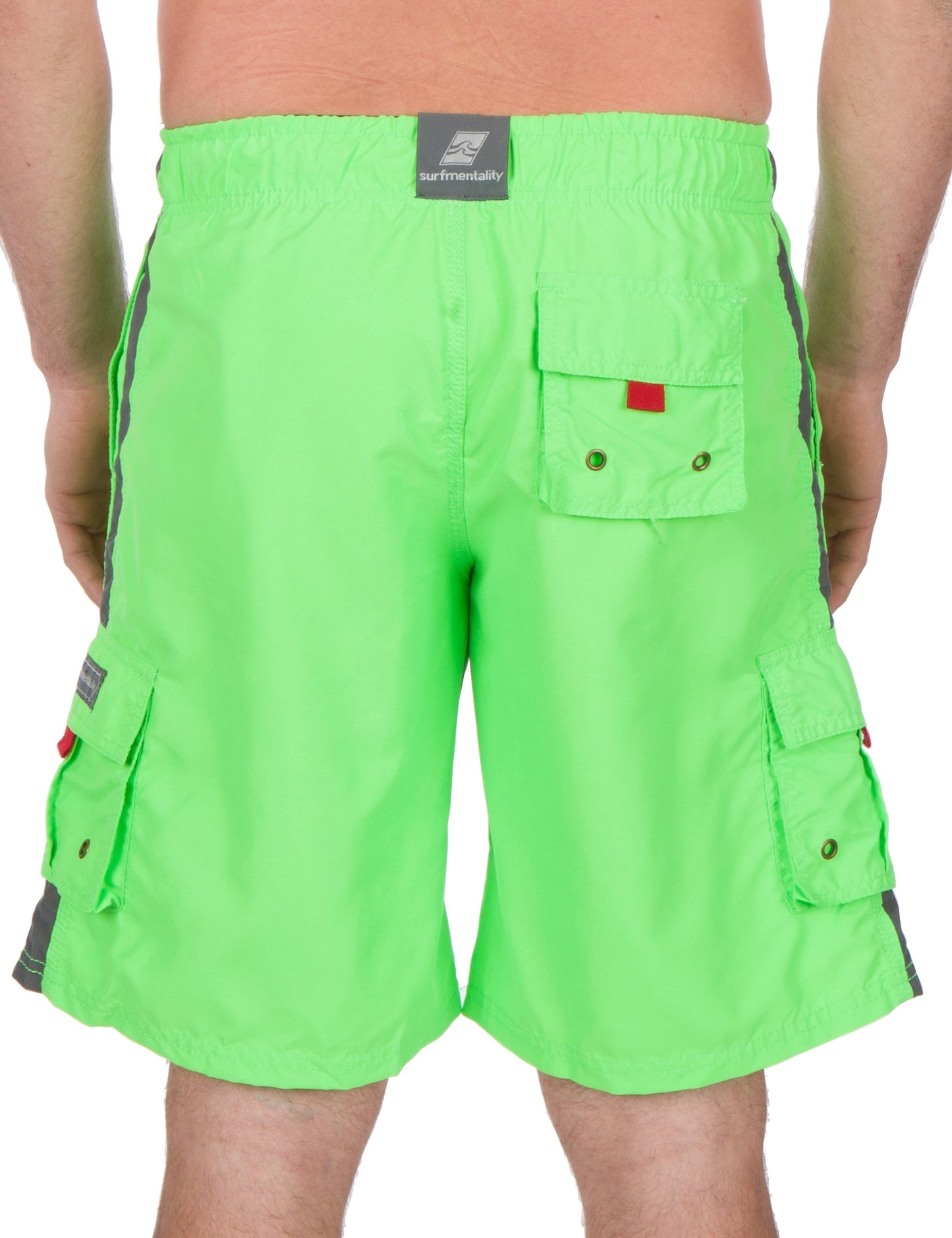 Men's Contrast Striped Solid Color Swim Trunks for Surfing and Skating by Sakkas - Concordia Style Boutique