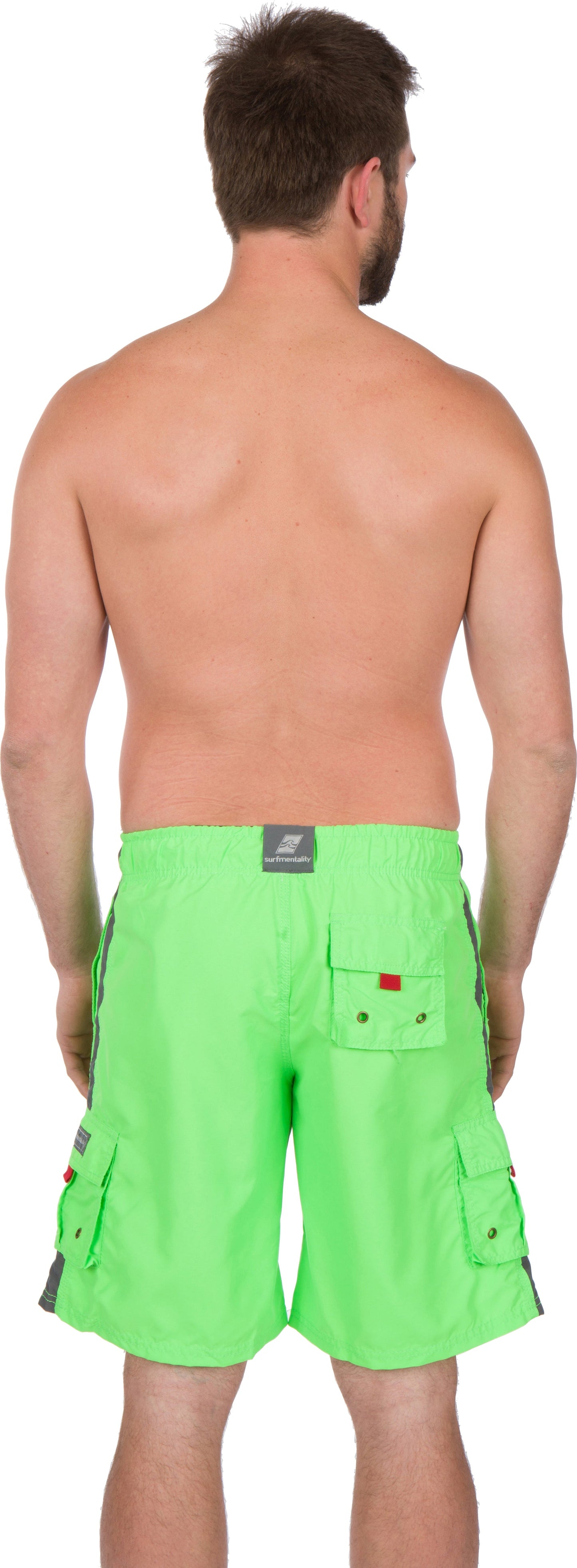 Men's Contrast Striped Solid Color Swim Trunks for Surfing and Skating by Sakkas - Concordia Style Boutique