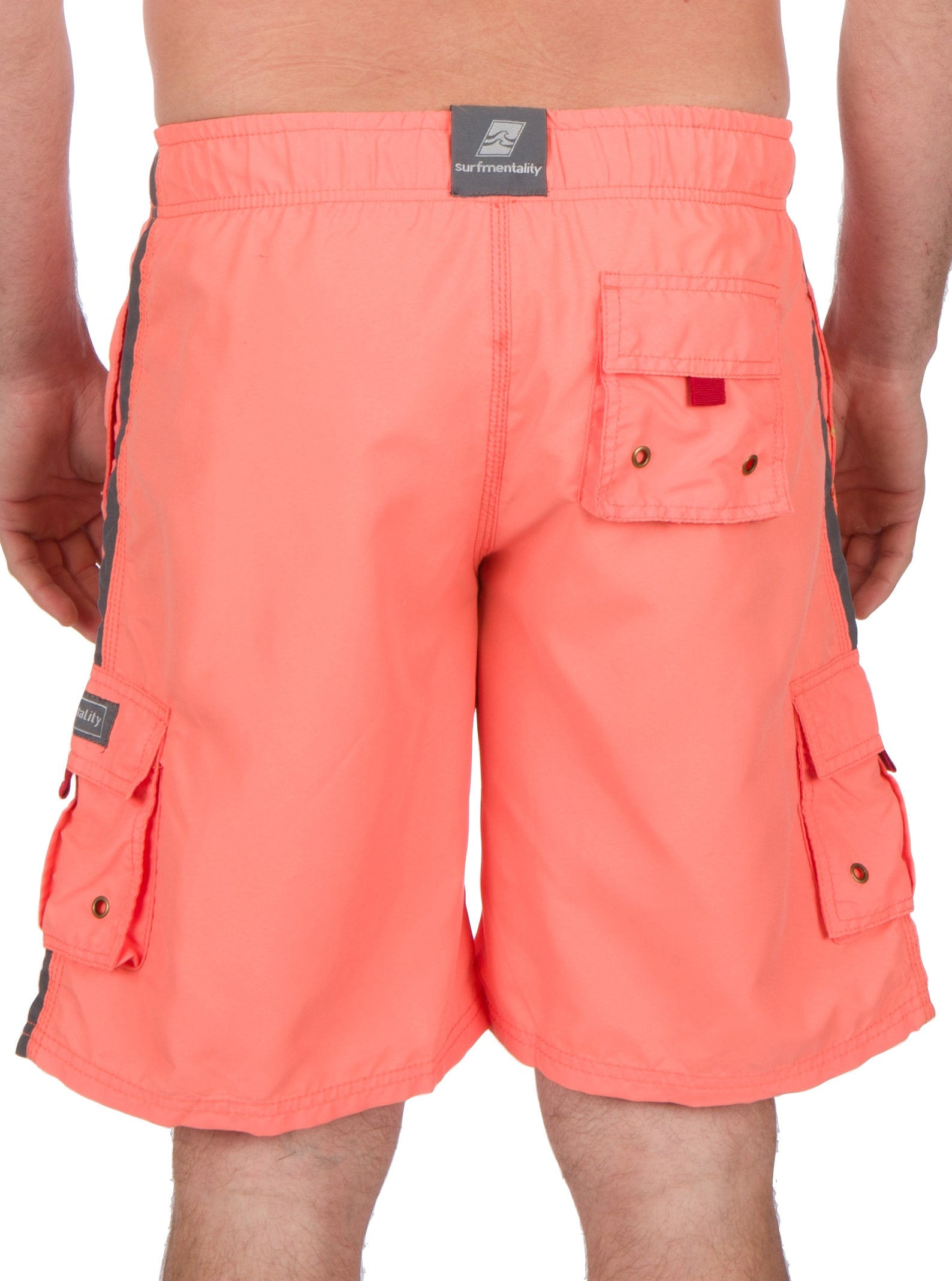 Men's Contrast Striped Solid Color Swim Trunks for Surfing and Skating by Sakkas - Concordia Style Boutique