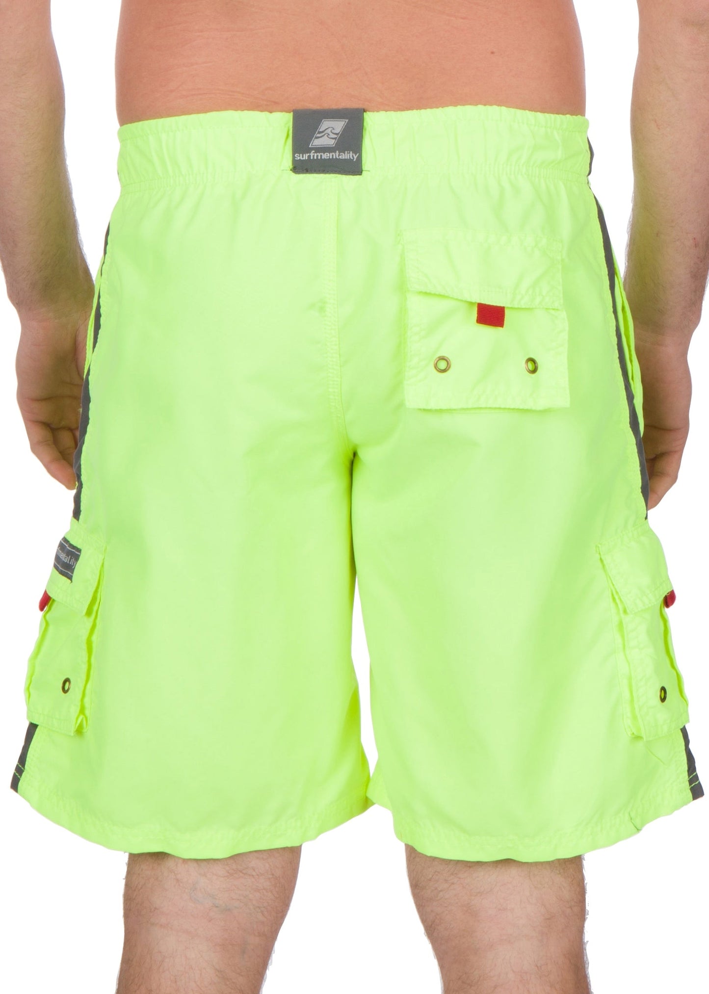 Men's Contrast Striped Solid Color Swim Trunks for Surfing and Skating by Sakkas - Concordia Style Boutique