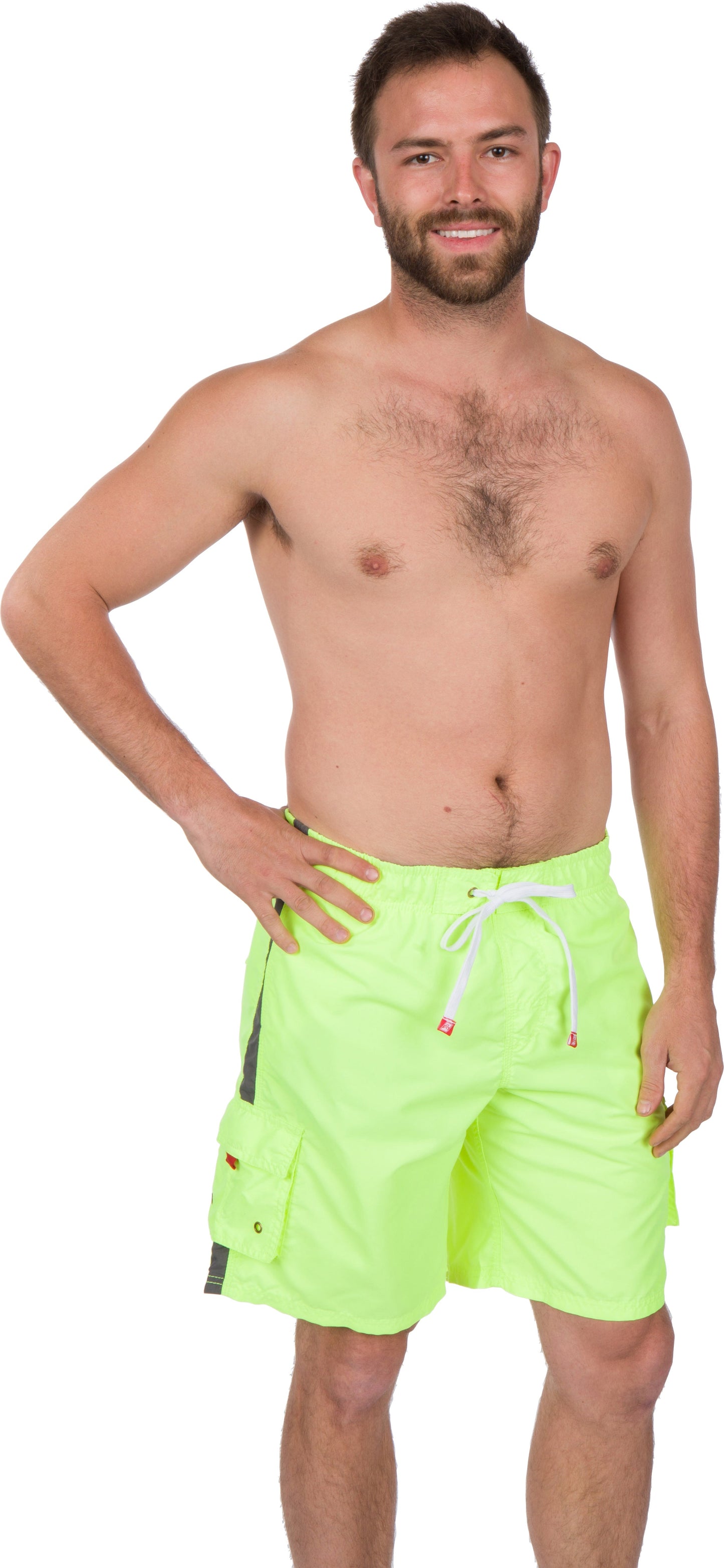 Men's Contrast Striped Solid Color Swim Trunks for Surfing and Skating by Sakkas - Concordia Style Boutique