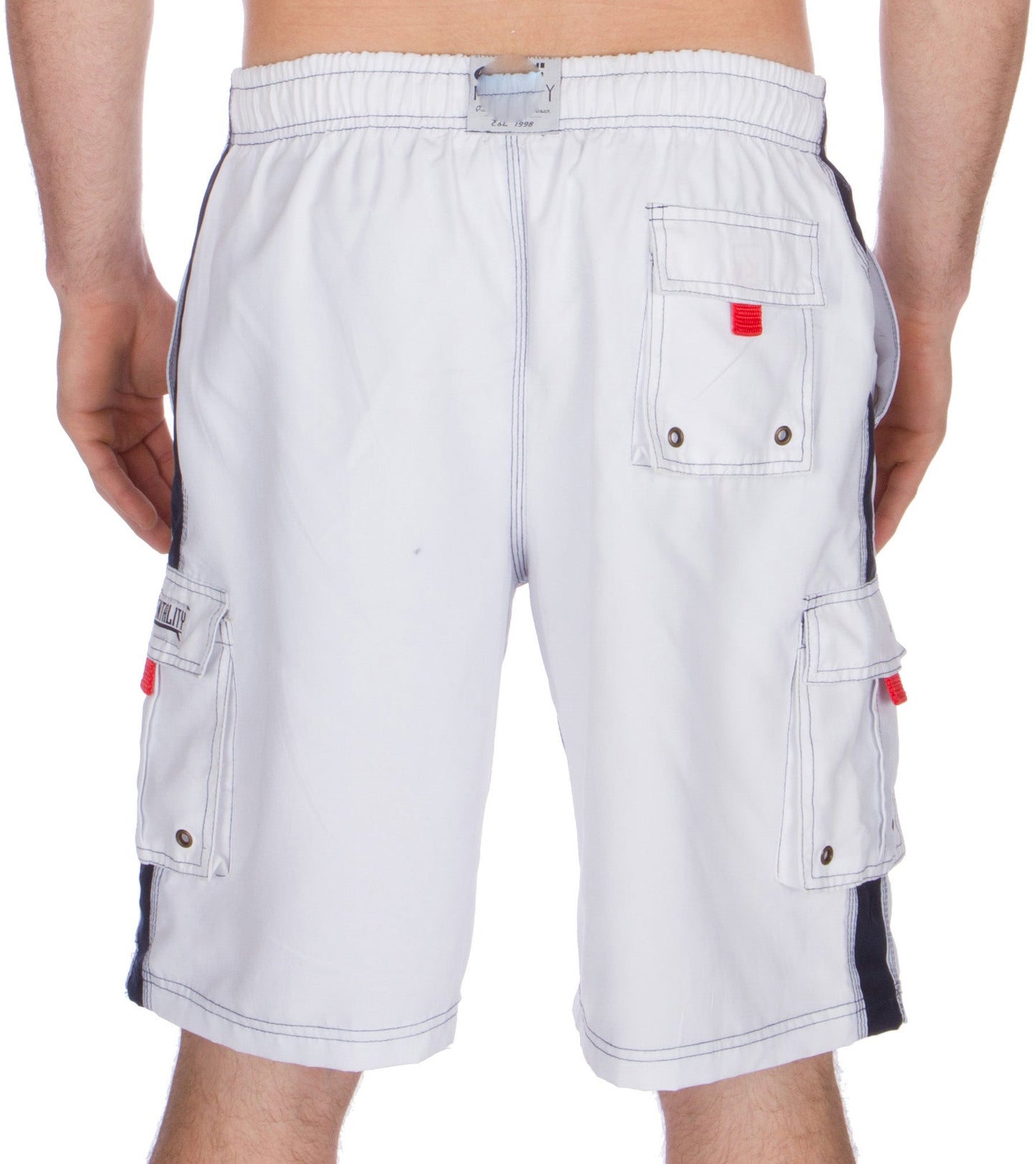 Men's Contrast Striped Solid Color Swim Trunks for Surfing and Skating by Sakkas - Concordia Style Boutique