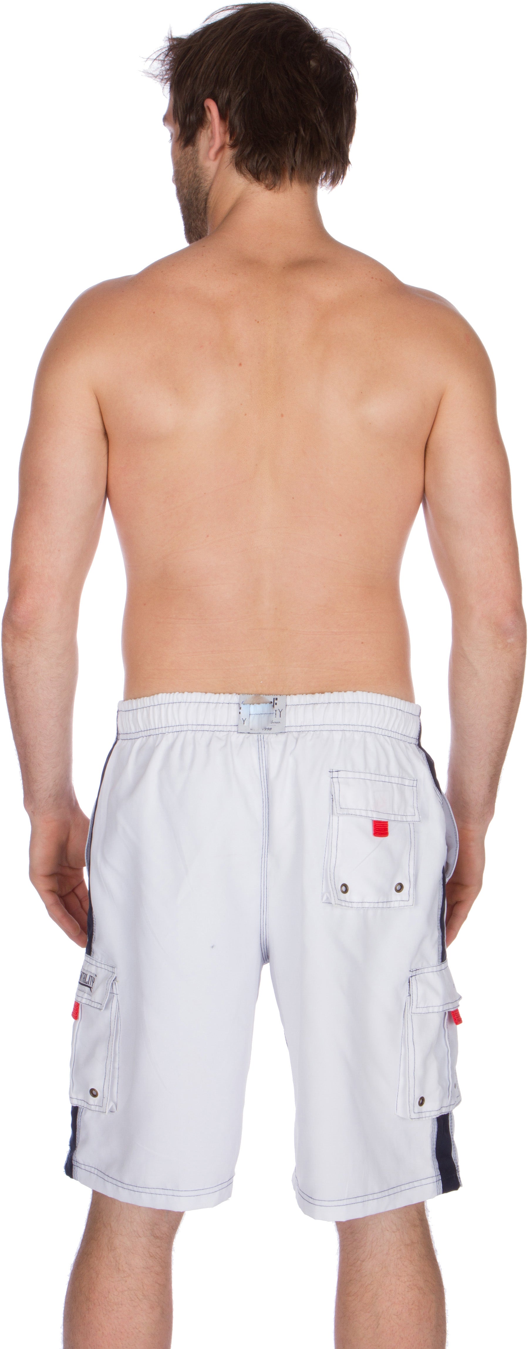 Men's Contrast Striped Solid Color Swim Trunks for Surfing and Skating by Sakkas - Concordia Style Boutique