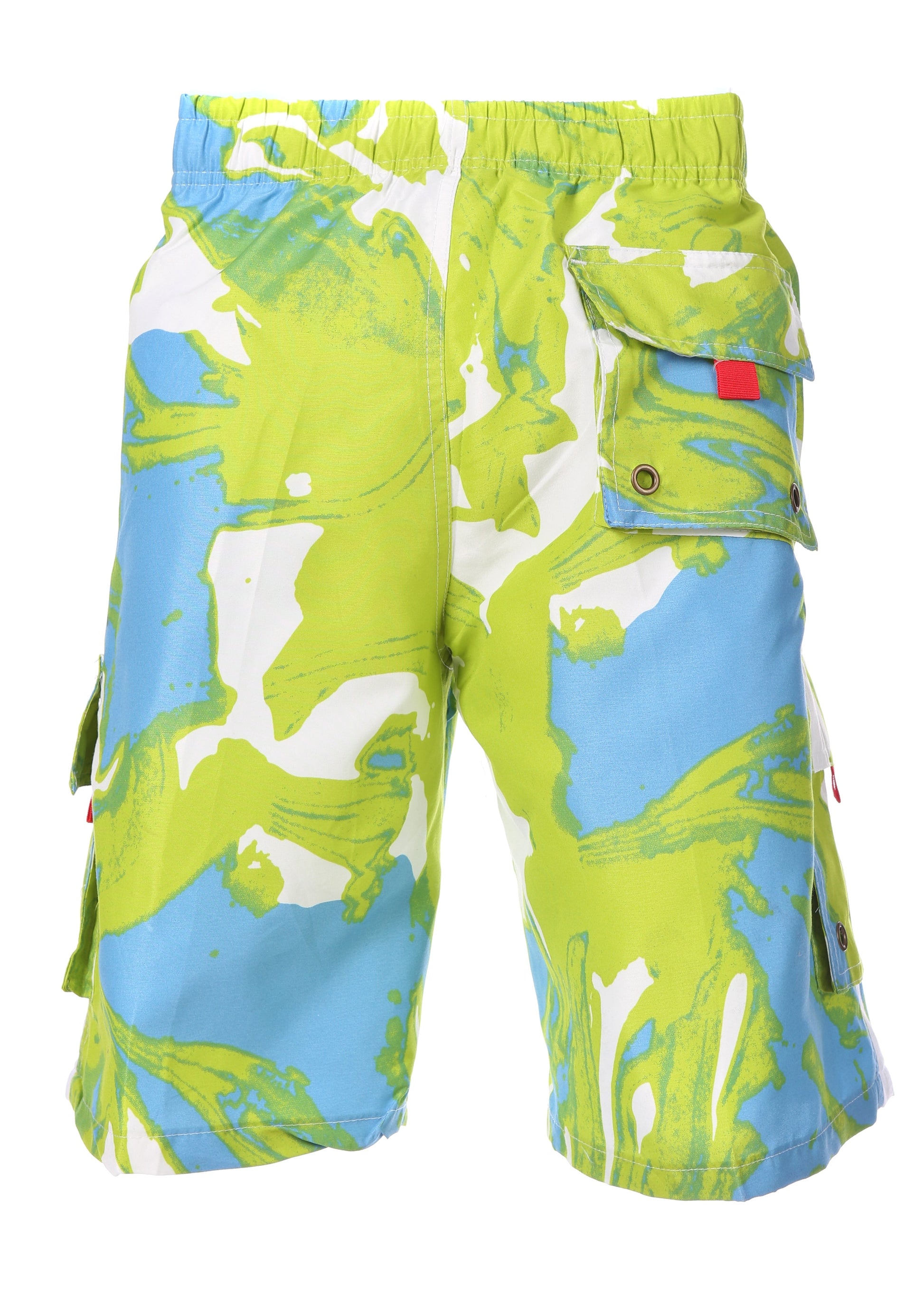 Sakkas Mens Multi Color Wave Design Skate Surf Board Short / Swim Trunks - Concordia Style Boutique