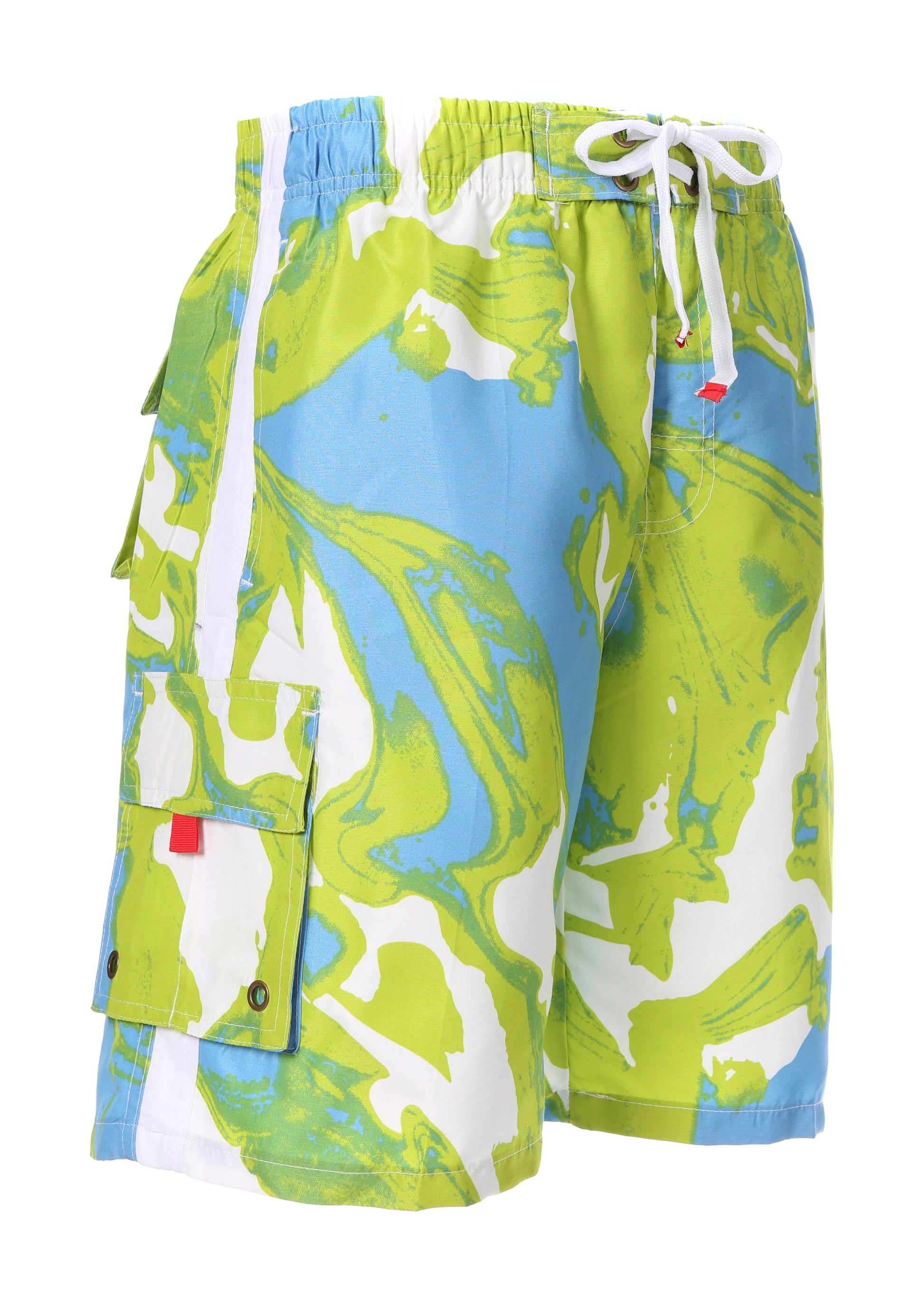 Sakkas Mens Multi Color Wave Design Skate Surf Board Short / Swim Trunks - Concordia Style Boutique