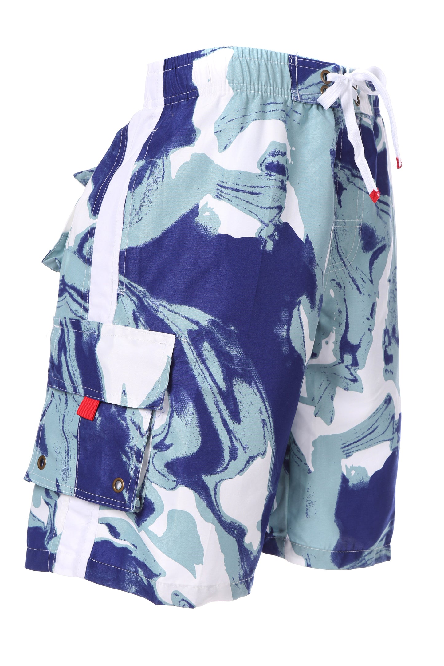 Sakkas Mens Multi Color Wave Design Skate Surf Board Short / Swim Trunks - Concordia Style Boutique