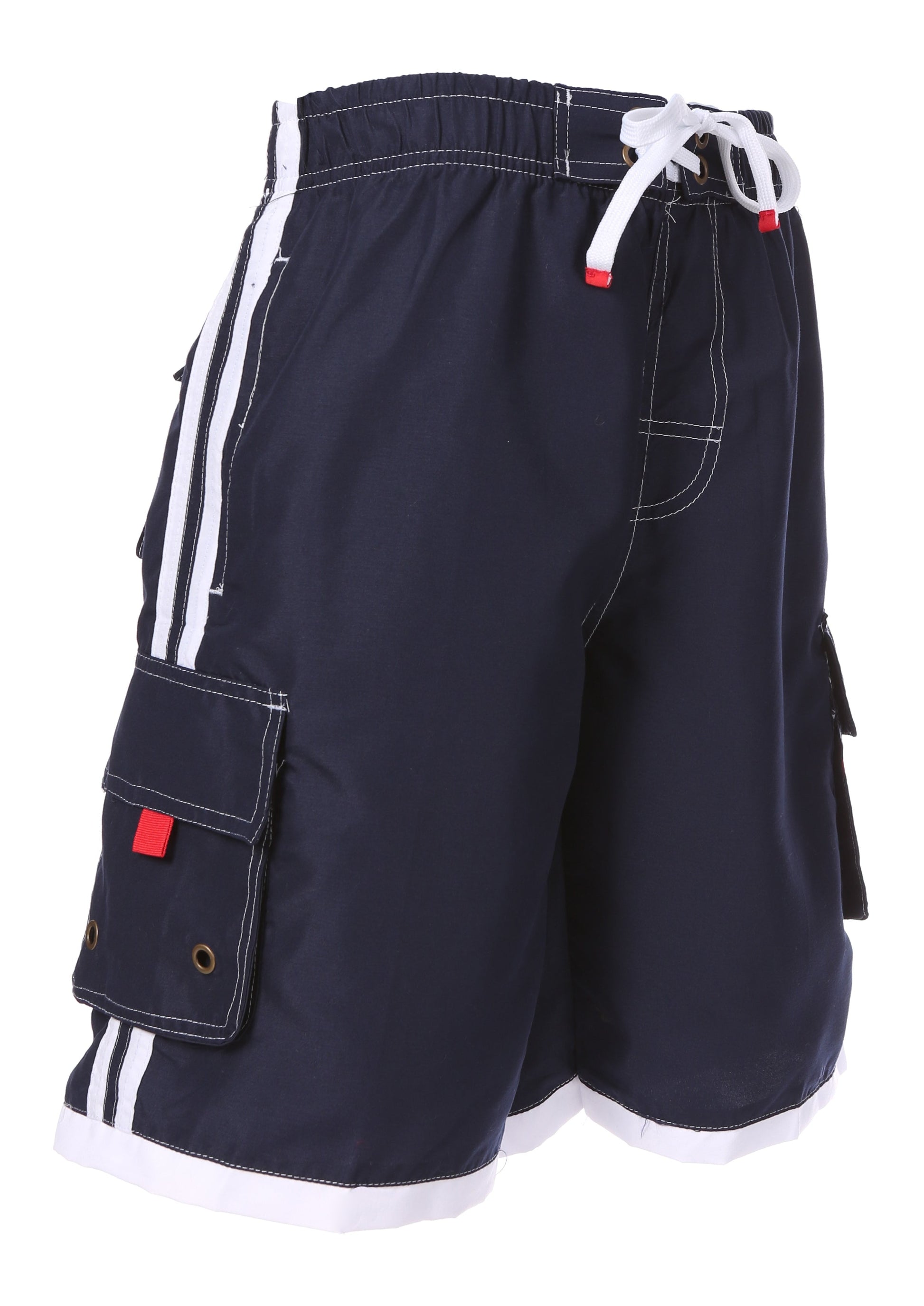 Sakkas Mens Contrast Stripes Skate Surf Board Short / Swim Trunks - Concordia Style Boutique