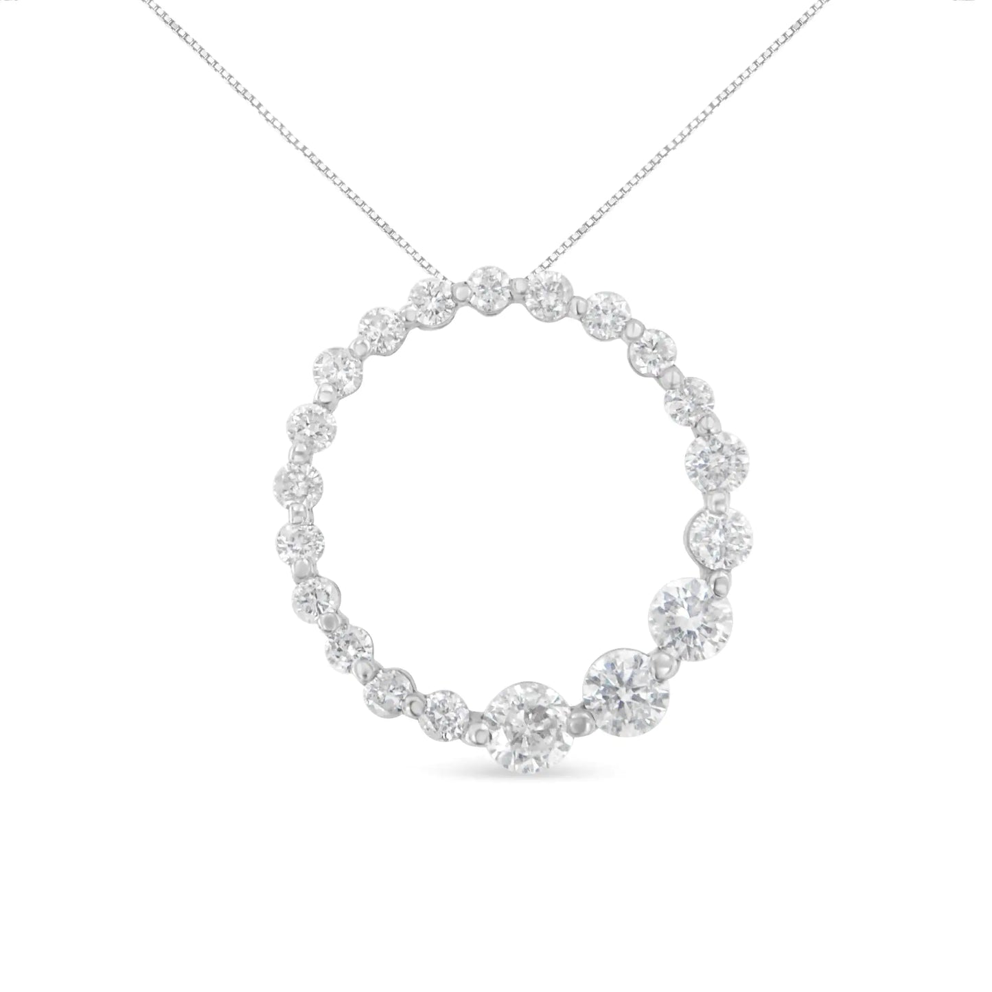 *SOLD OUT* 10K Yellow Gold Round Cut Diamond Circle Sparkle Pendant Necklace (1.00 cttw, H-I Color, I1-I2 Clarity) - Concordia Style Boutique