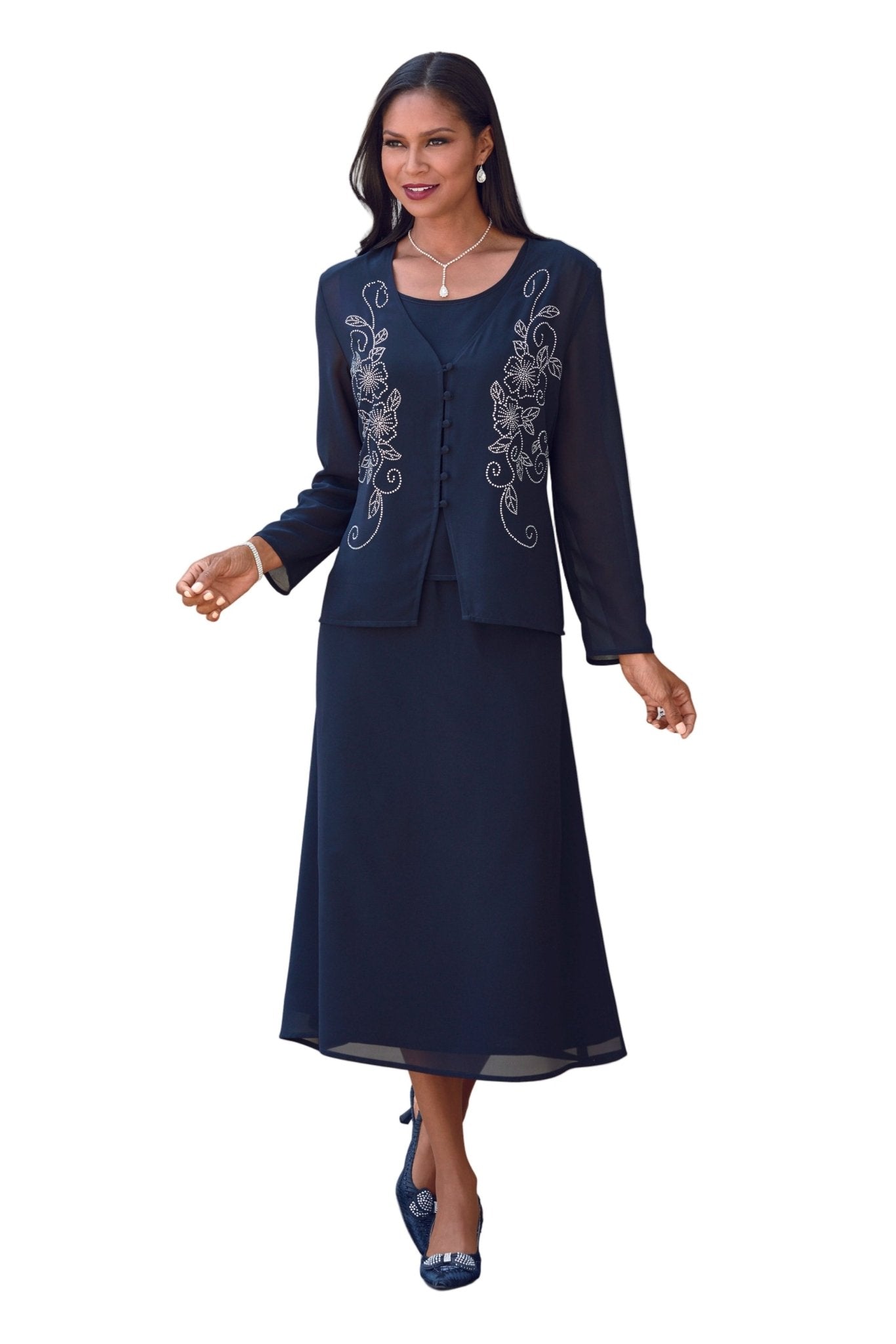 Jeweled Petals 3-Pc. Suit by EY Boutique