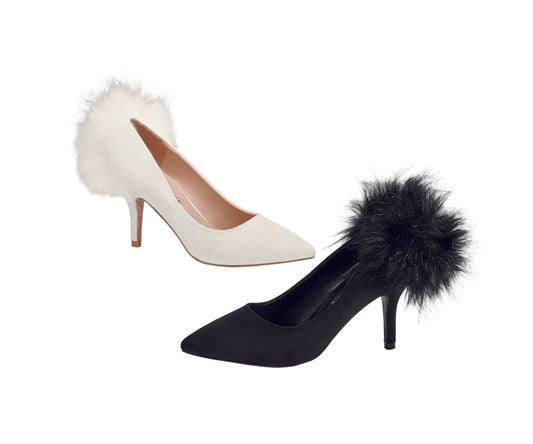 Faux Sueded and Fur Pump by EY Boutique